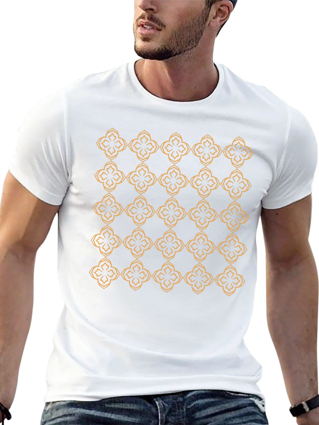Black Tee with Floral Pattern