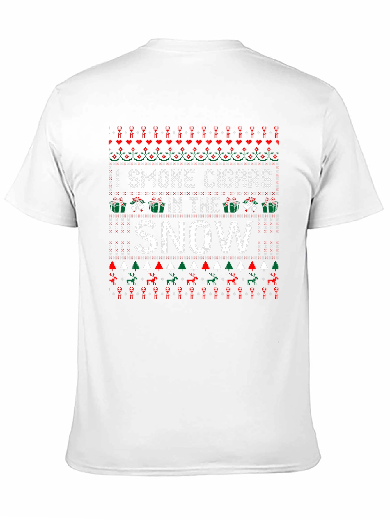 Funny Ugly Christmas Cigar Smoker T-Shirt