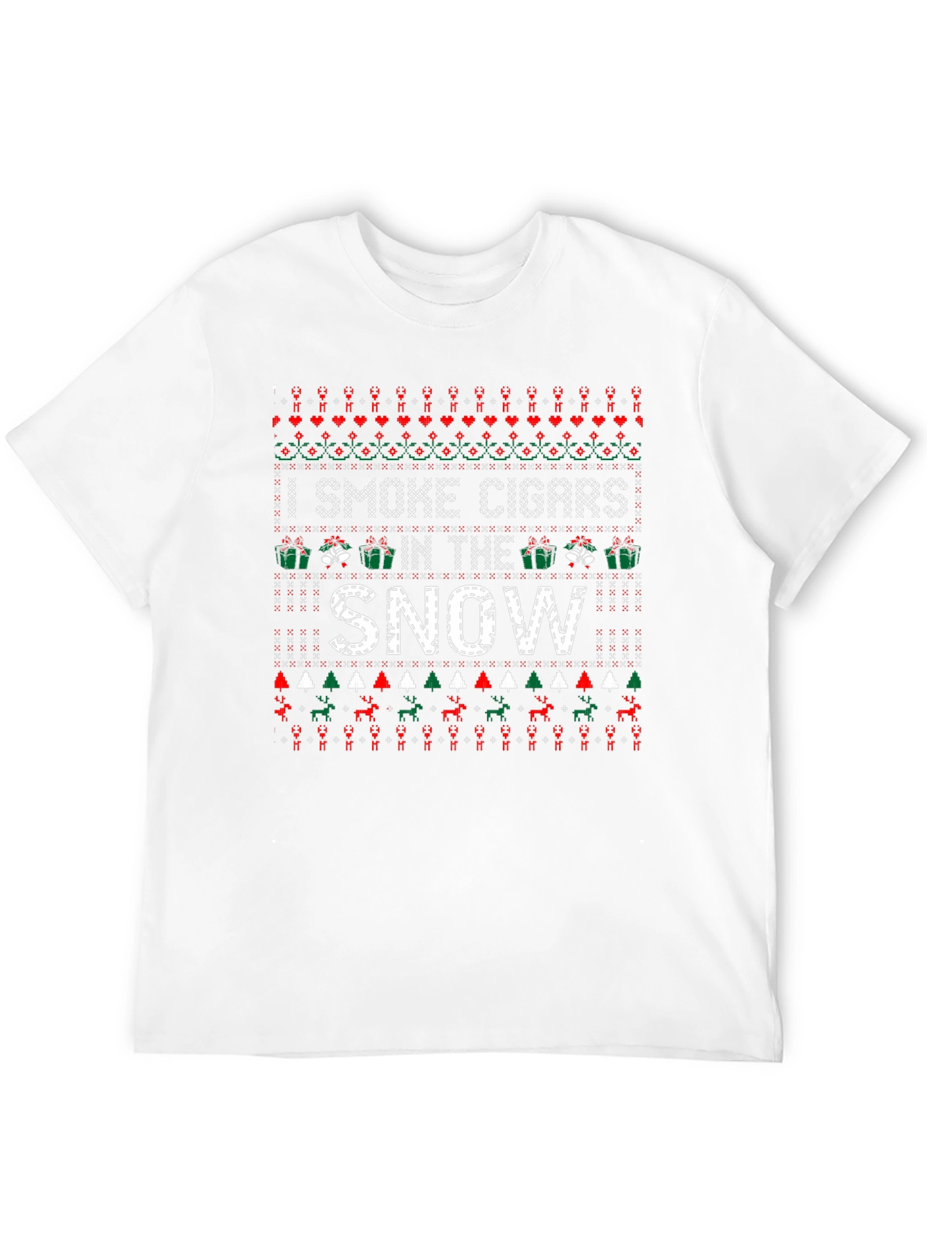 Funny Ugly Christmas Cigar Smoker T-Shirt