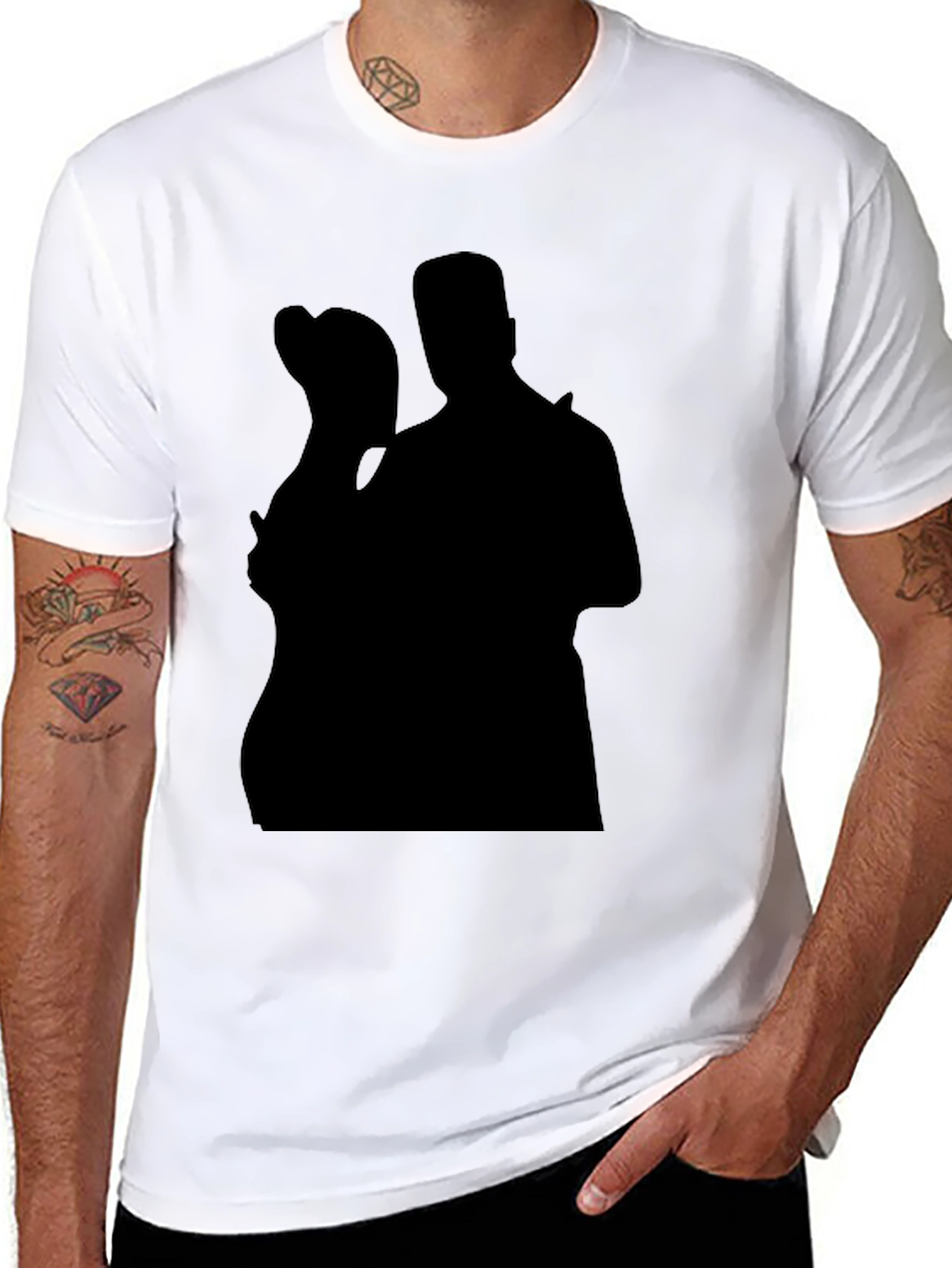 Silhouette Couple Black T-Shirt