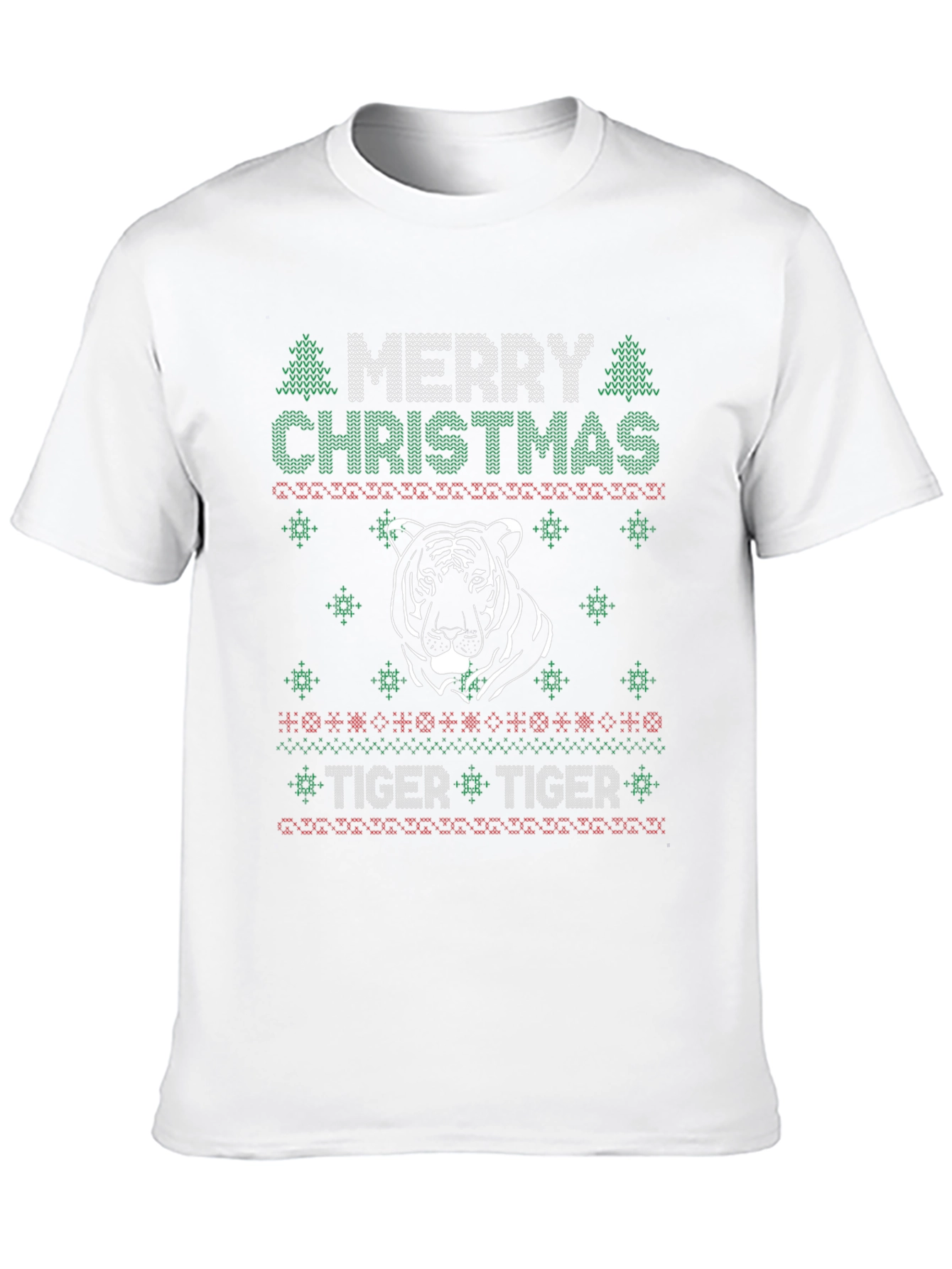 Merry Christmas Tiger Ugly Sweater T-Shirt