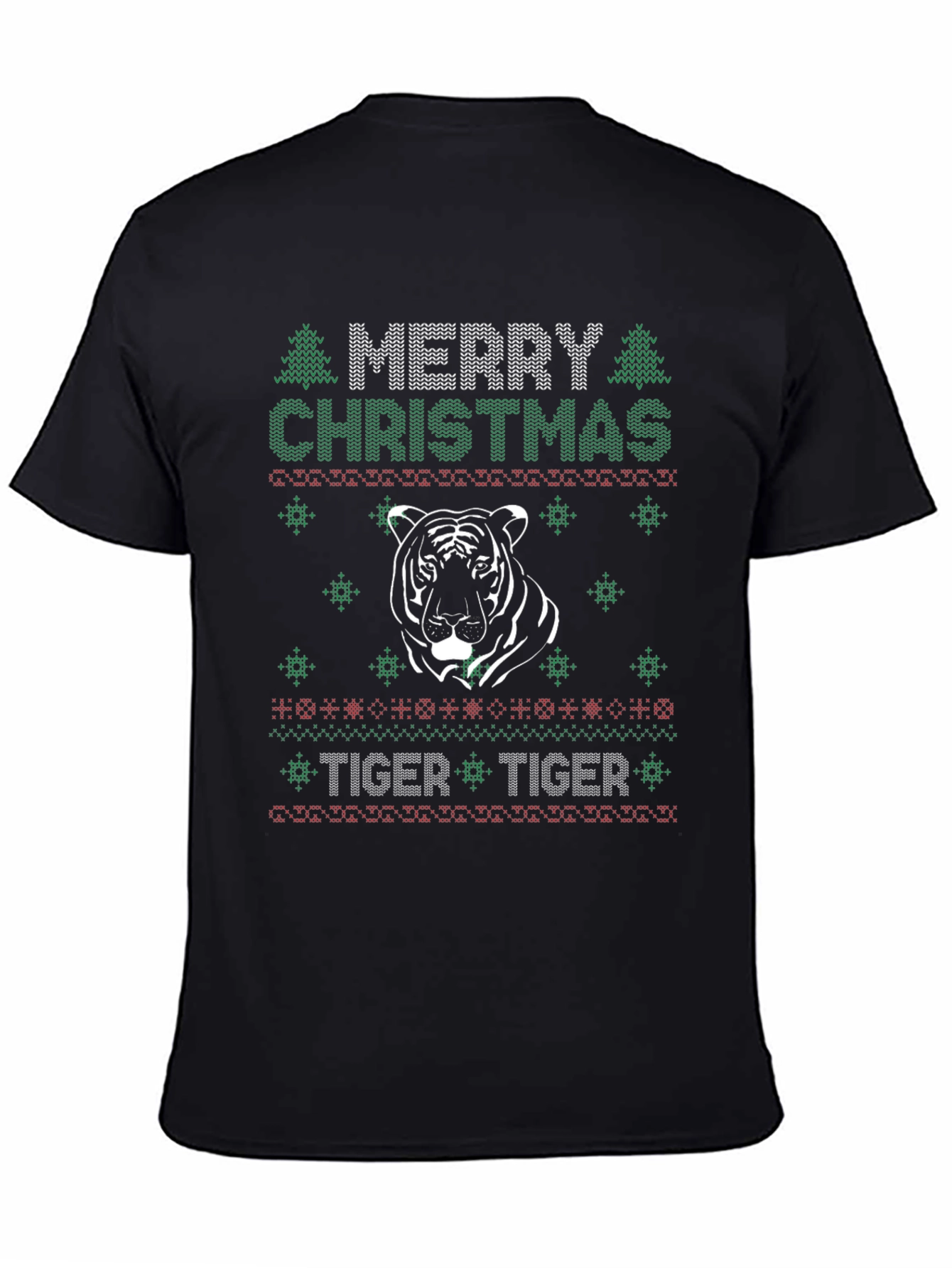 Merry Christmas Tiger Ugly Sweater T-Shirt