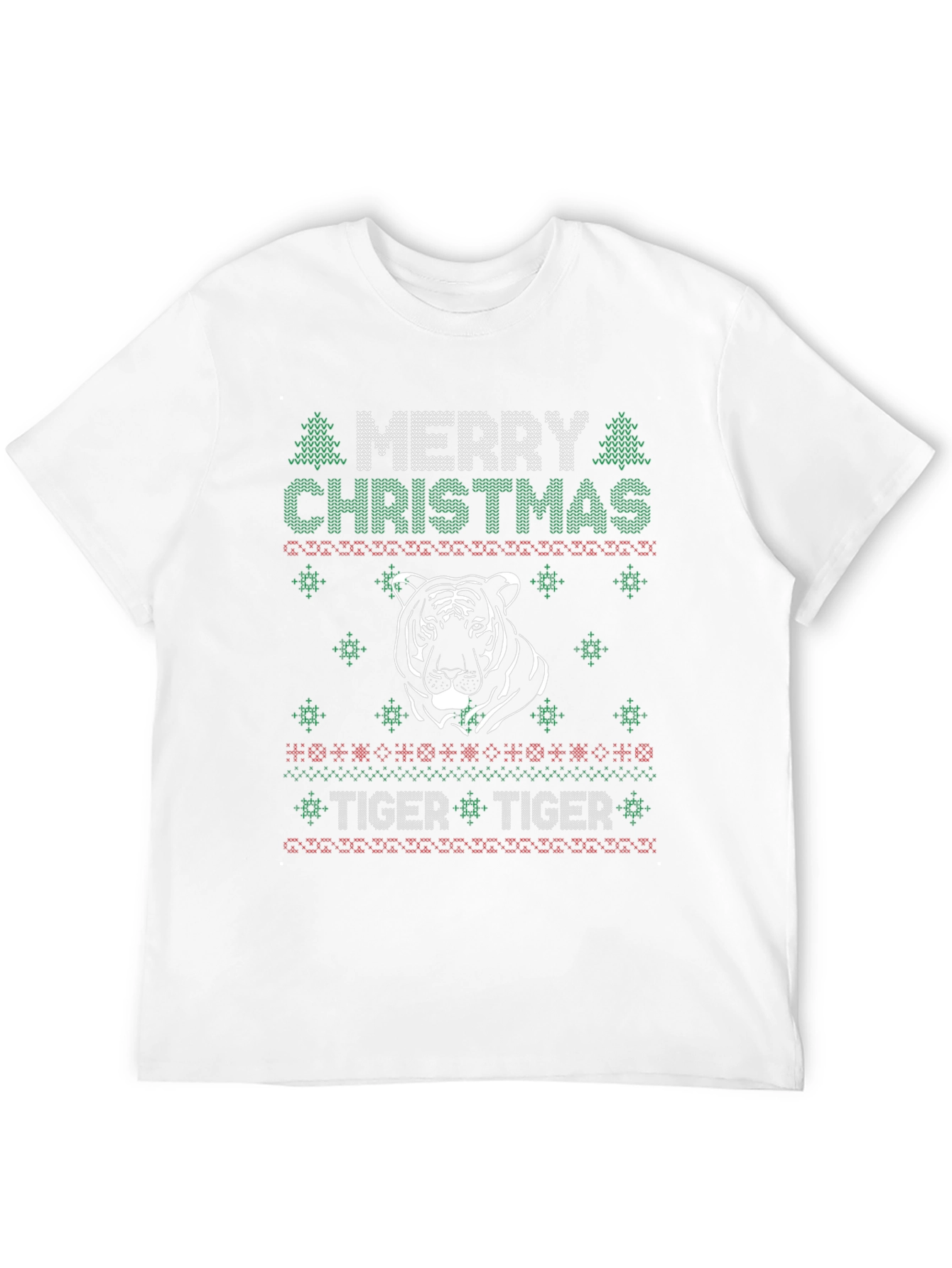 Merry Christmas Tiger Ugly Sweater T-Shirt