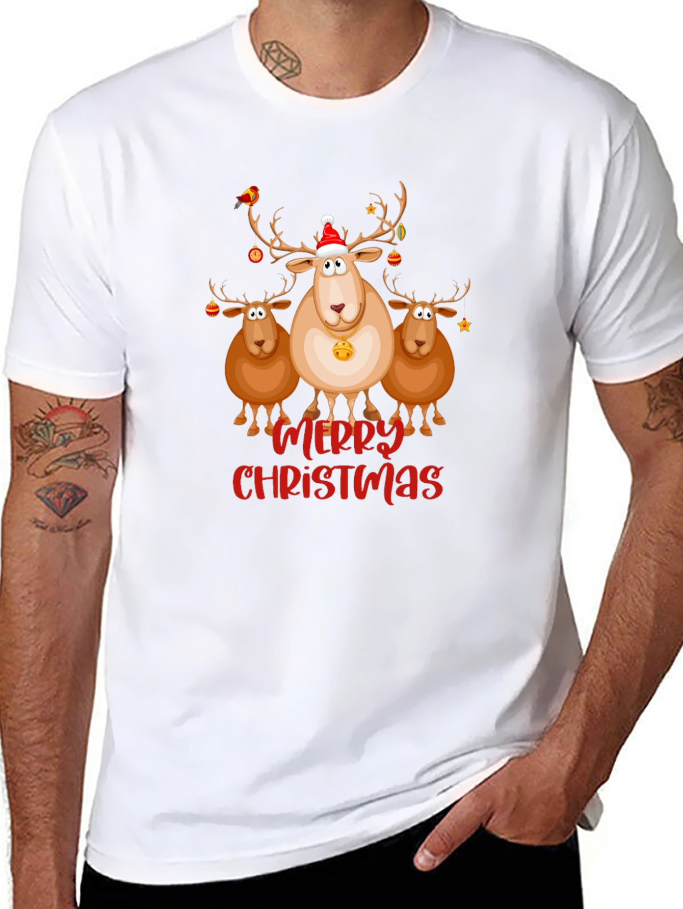 Merry Christmas Reindeer Graphic Tee