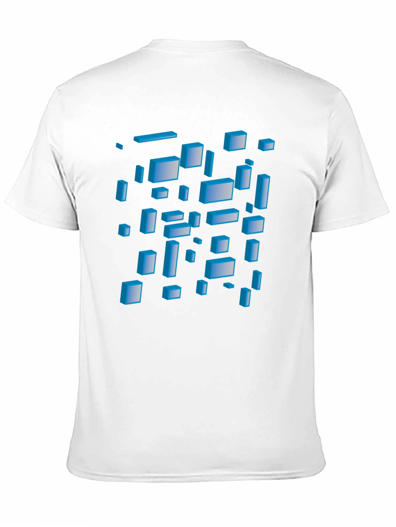 Abstract 3D Blocks Graphic T-Shirt - Black