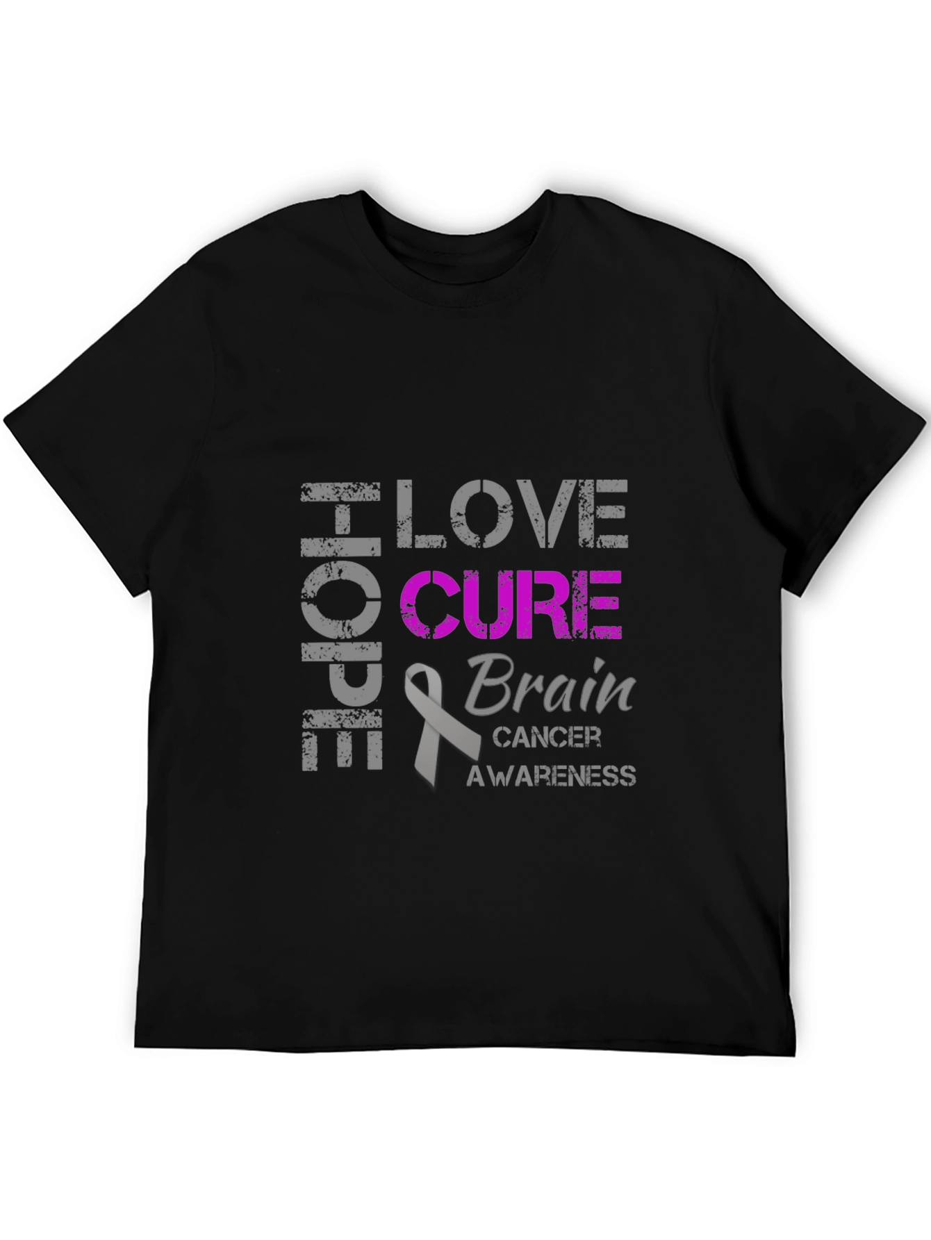 Brain Cancer Awareness T-Shirt - Hope Love Cure