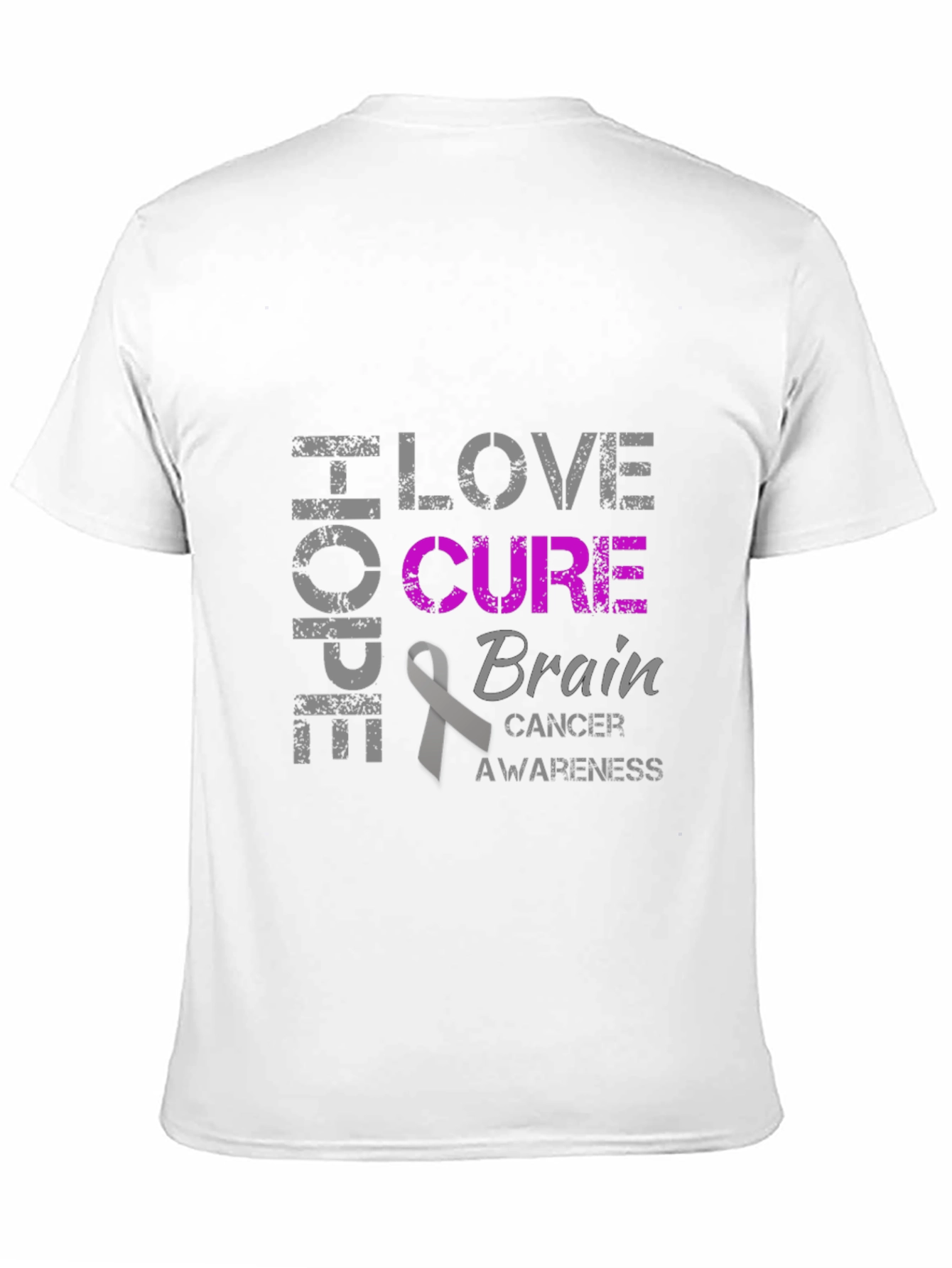 Brain Cancer Awareness T-Shirt - Hope Love Cure