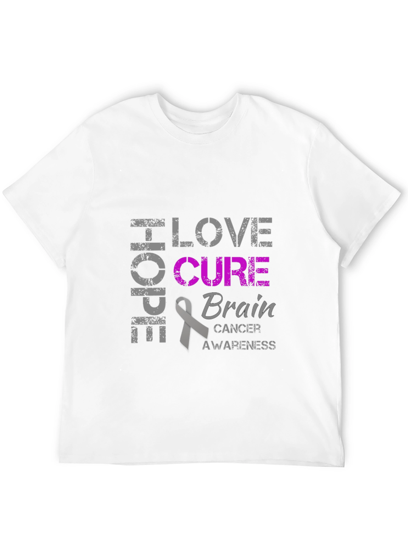 Brain Cancer Awareness T-Shirt - Hope Love Cure