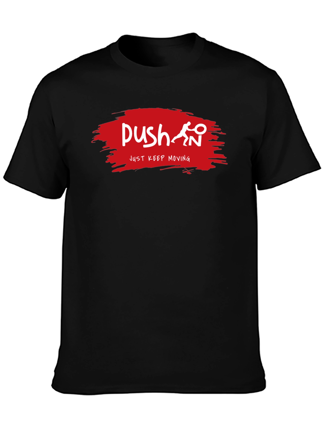 Push Just Keep Moving Black T-Shirt