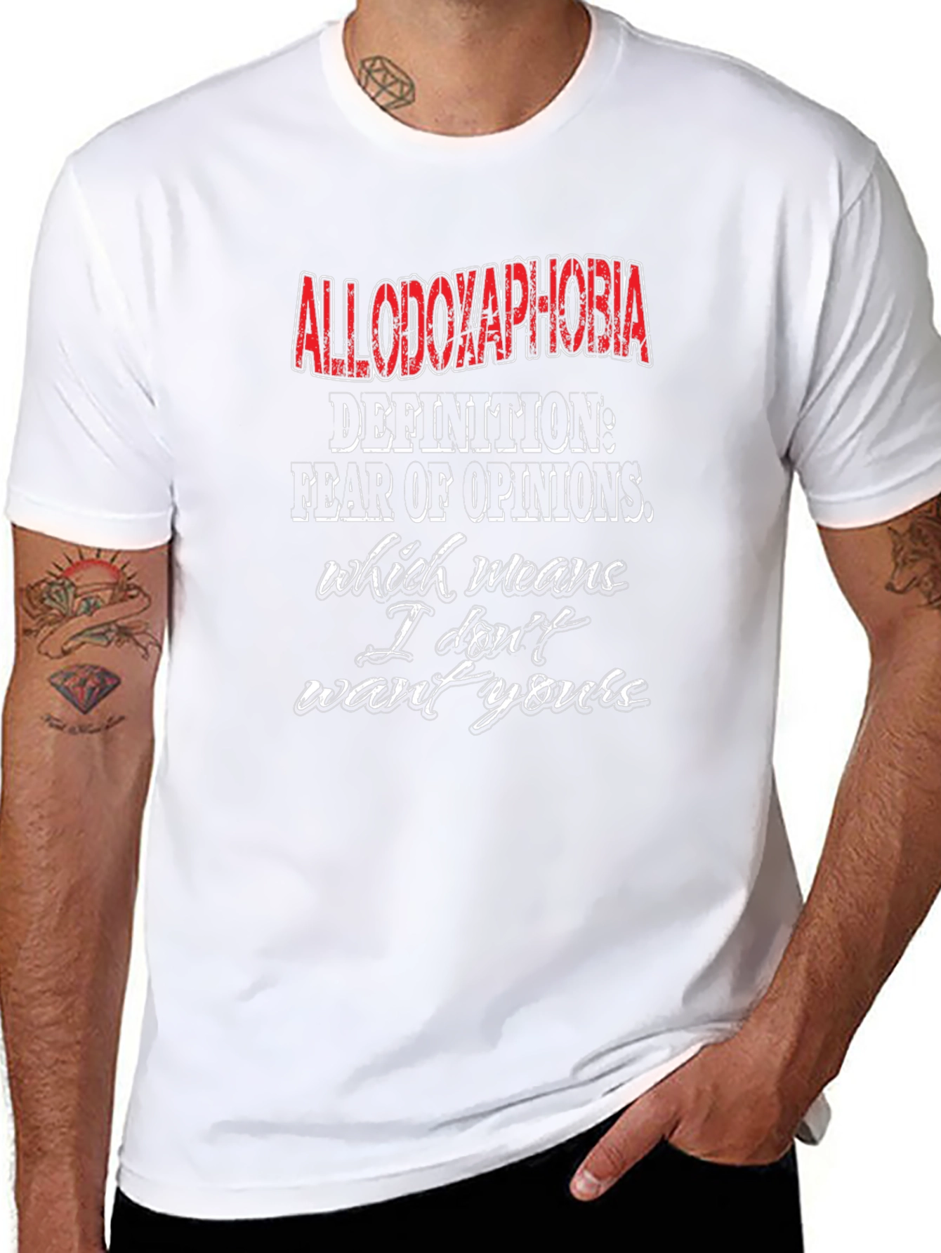 Allodoxaphobia Definition T-Shirt - Fear of Opinions Tee