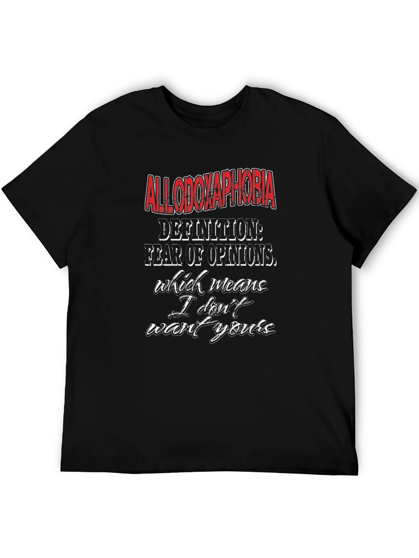 Allodoxaphobia Definition T-Shirt - Fear of Opinions Tee
