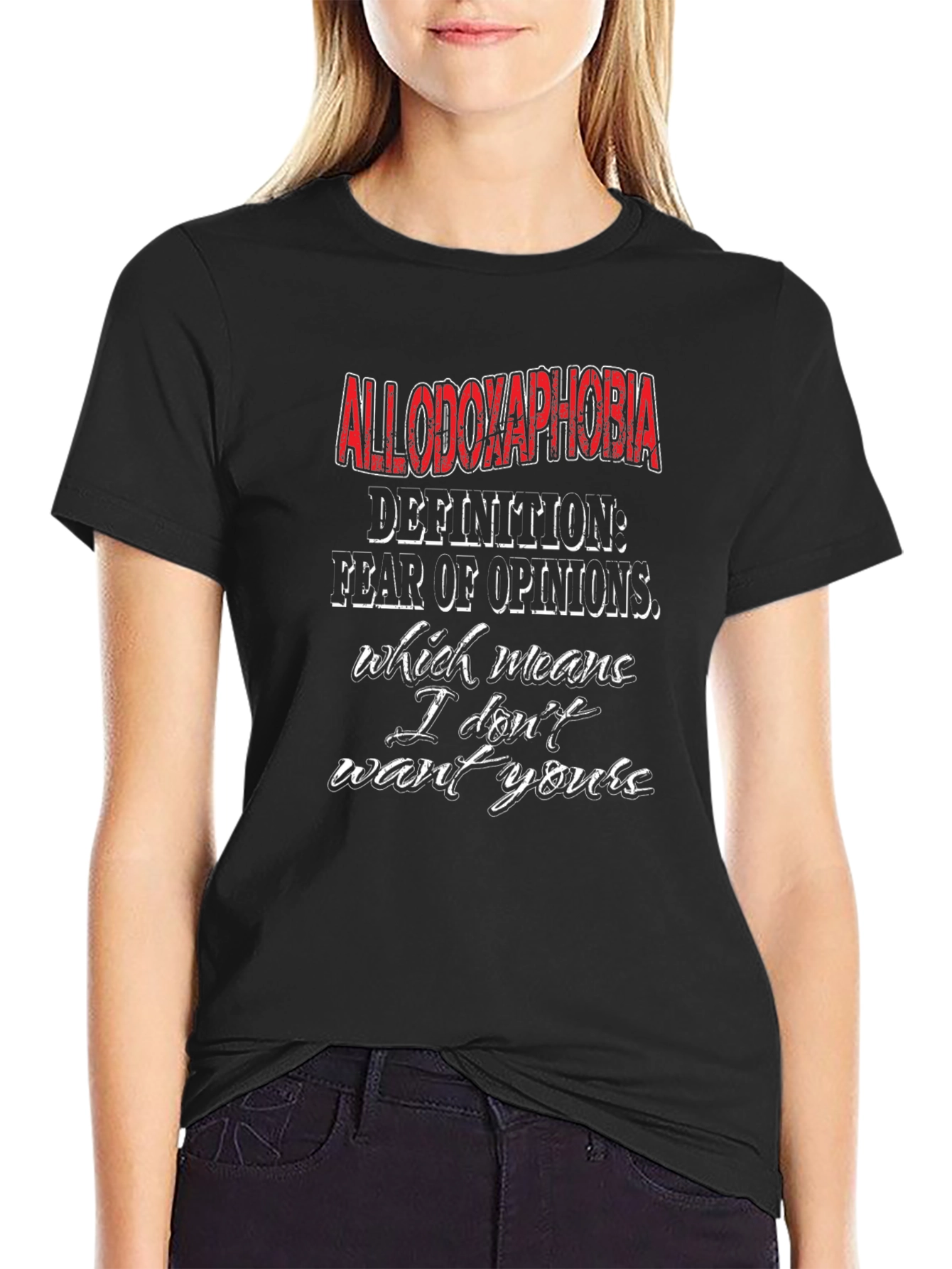 Allodoxaphobia Definition T-Shirt - Fear of Opinions Tee