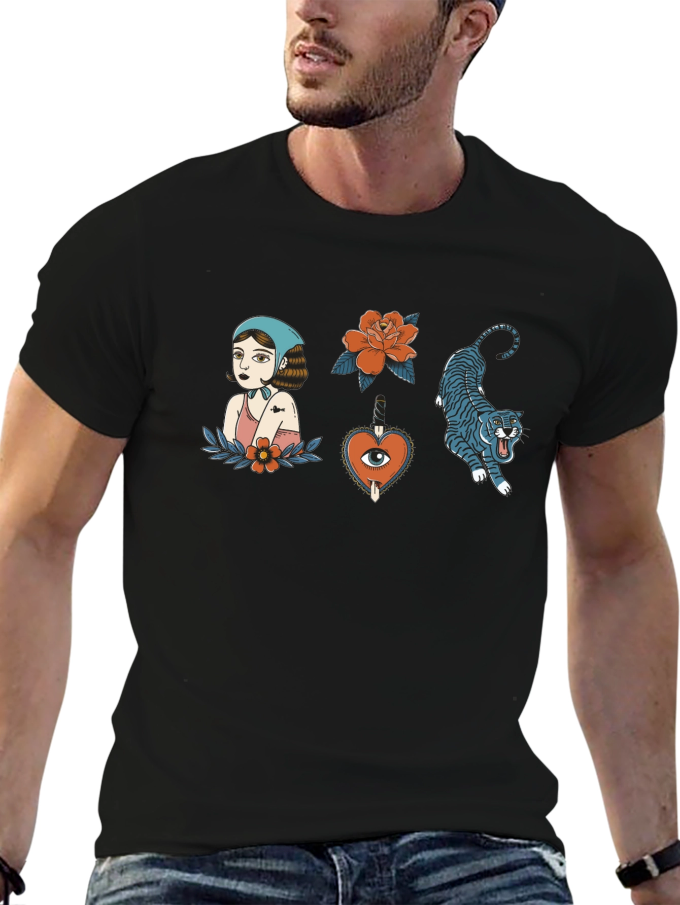 Tattoo Art Black Tee