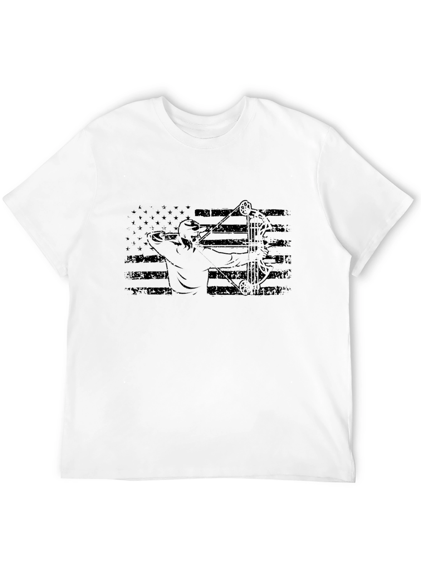 Archery Bow Hunter American Flag T-Shirt