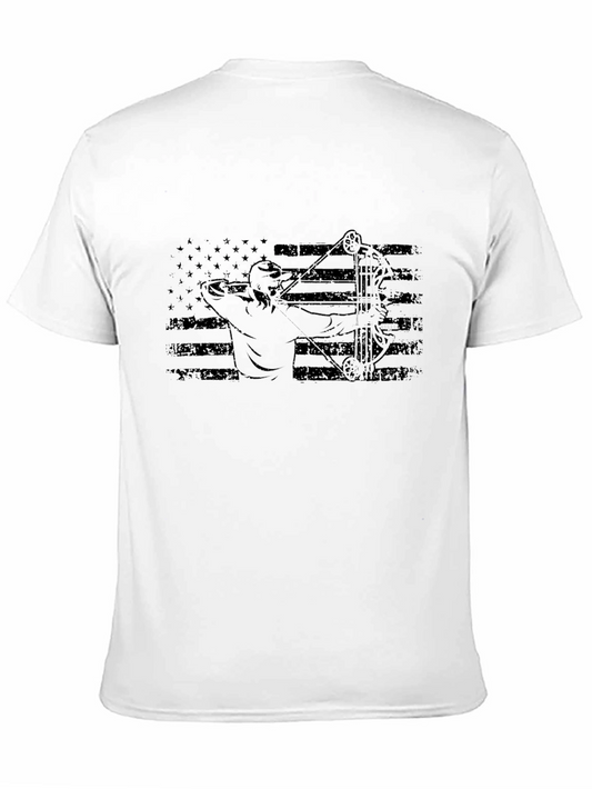 Archery Bow Hunter American Flag T-Shirt