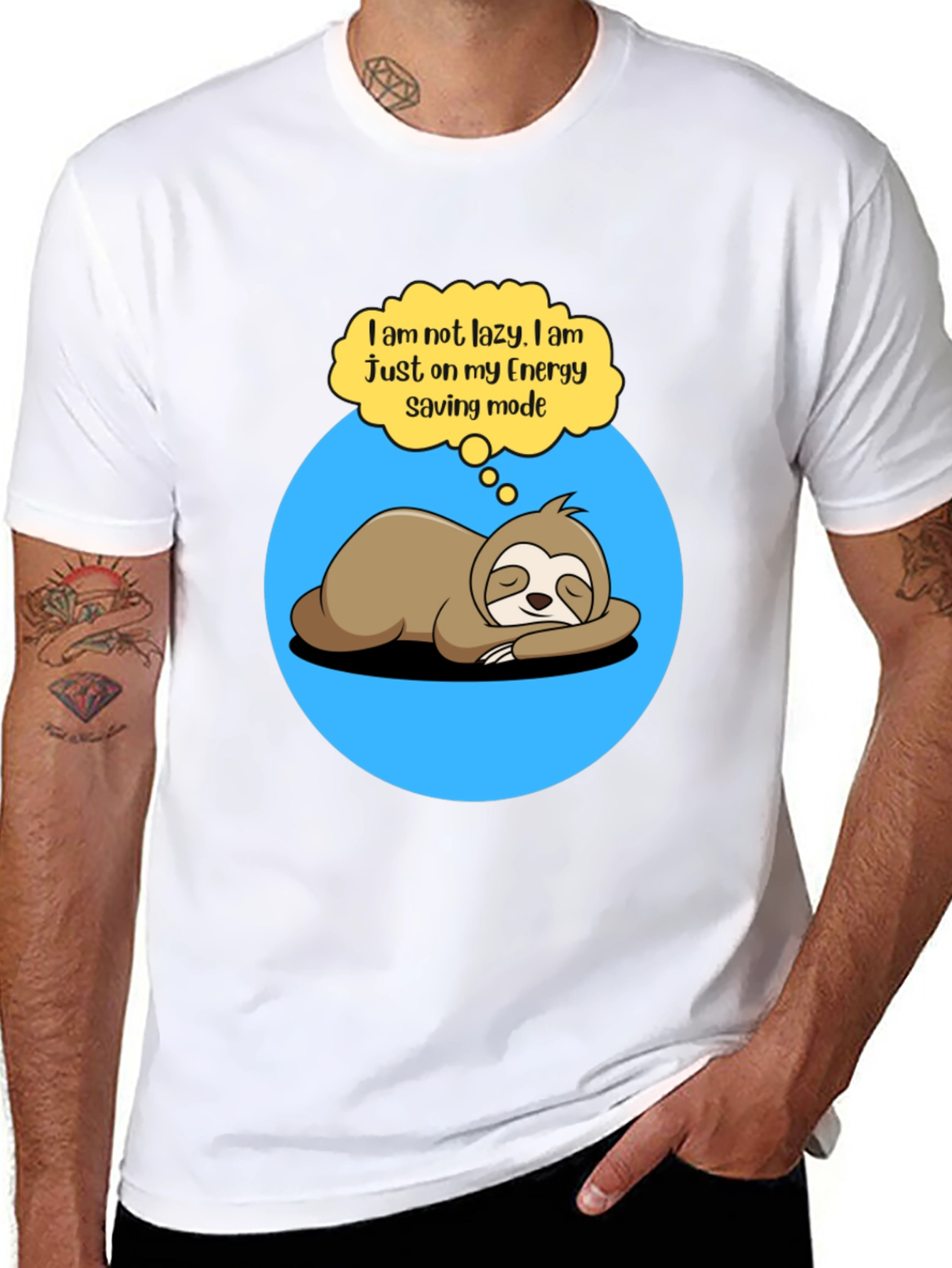 Lazy Sloth Energy Saving Mode Graphic Tee