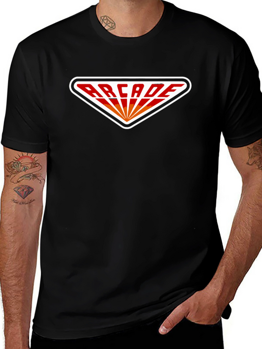Retro Arcade Graphic Tee - Black Cotton T-Shirt