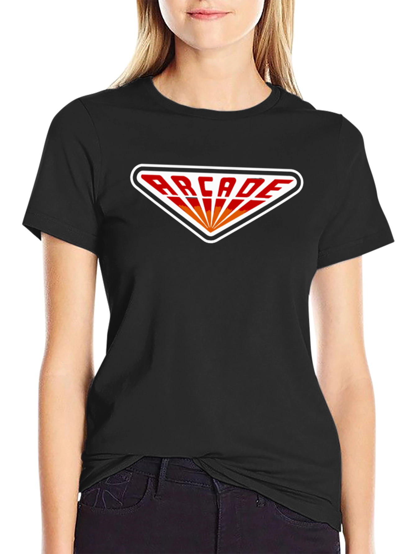 Retro Arcade Graphic Tee - Black Cotton T-Shirt