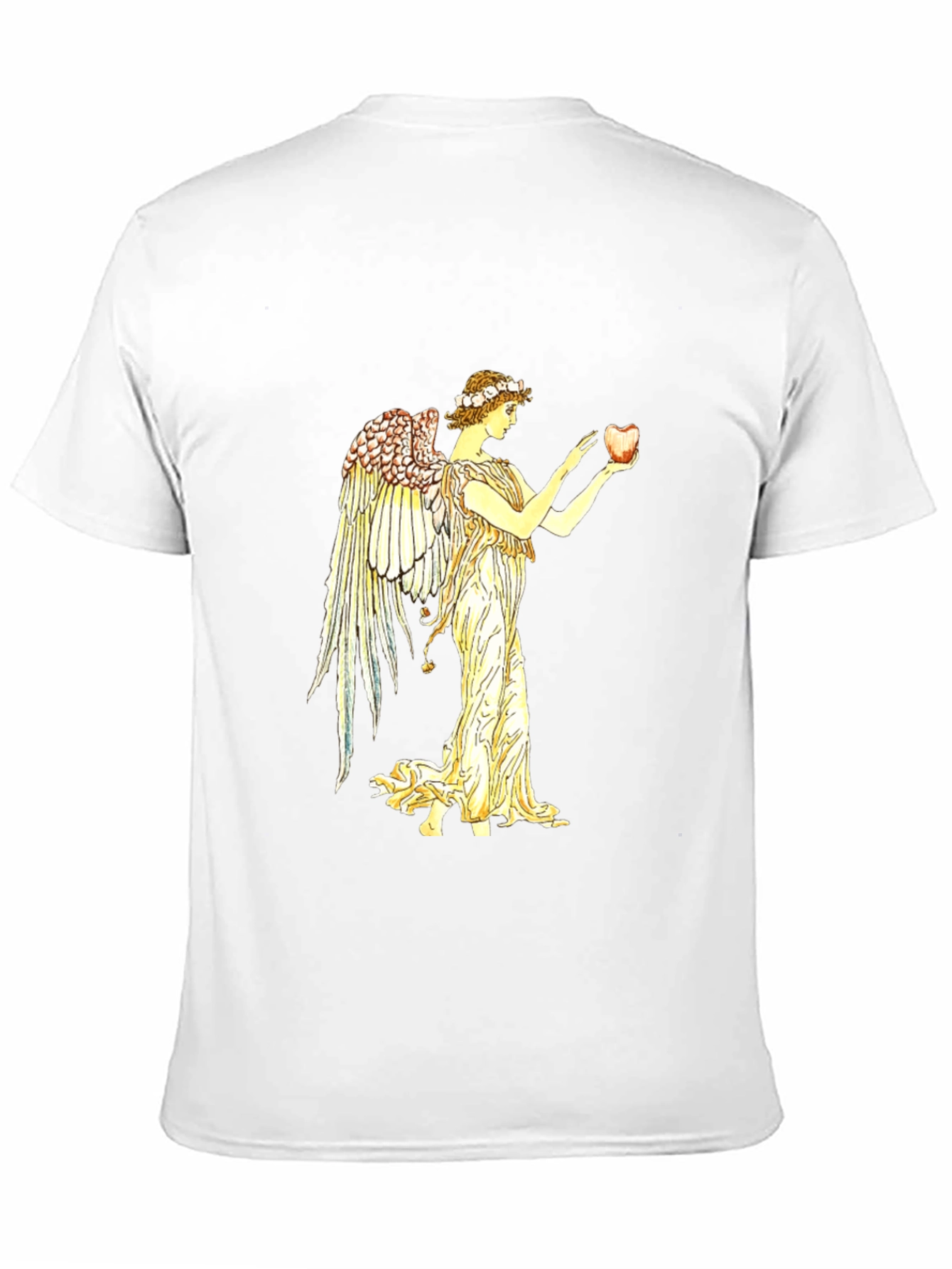 Angel Holding Apple Black T-Shirt