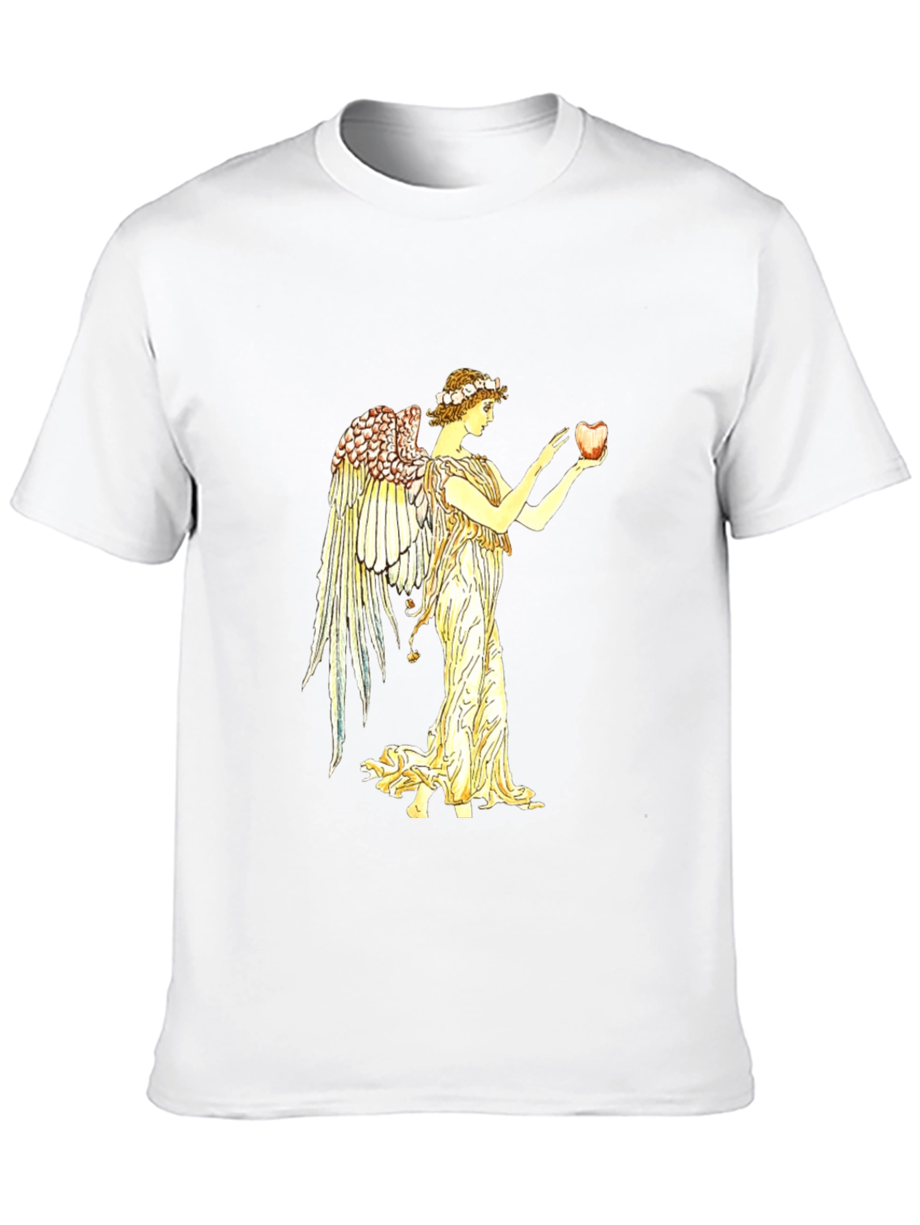 Angel Holding Apple Black T-Shirt