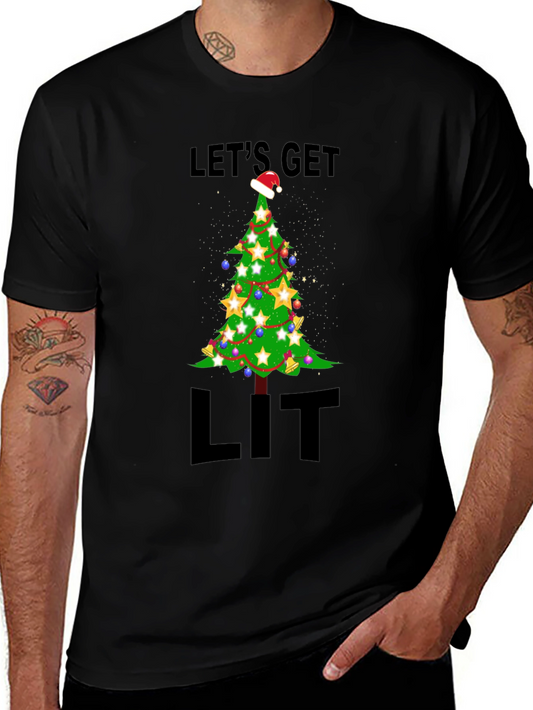Lets Get Lit Christmas Tree T-Shirt