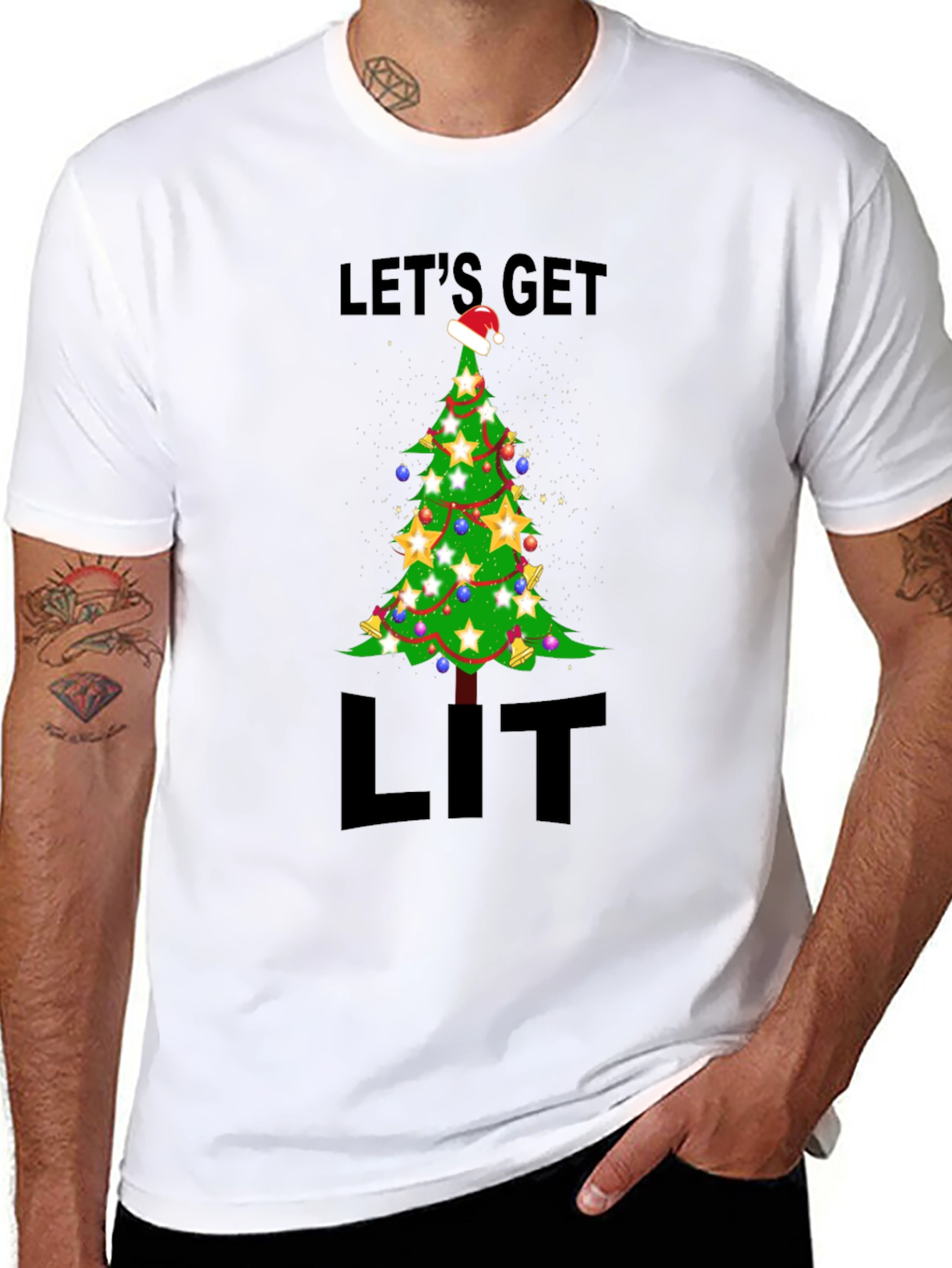 Lets Get Lit Christmas Tree T-Shirt