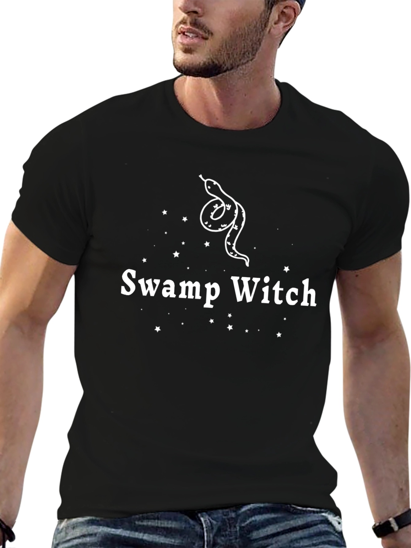 Swamp Witch Graphic Tee - Black Cotton T-Shirt