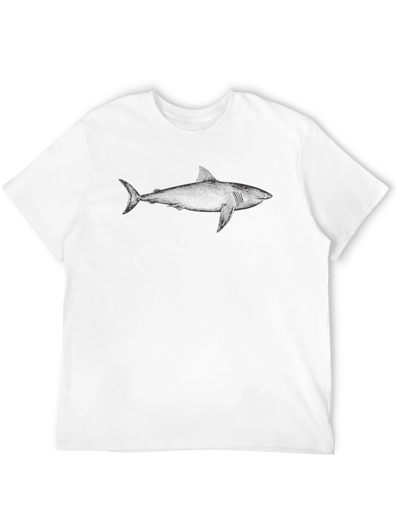 Shark Graphic Tee - Mens Black Cotton T-Shirt