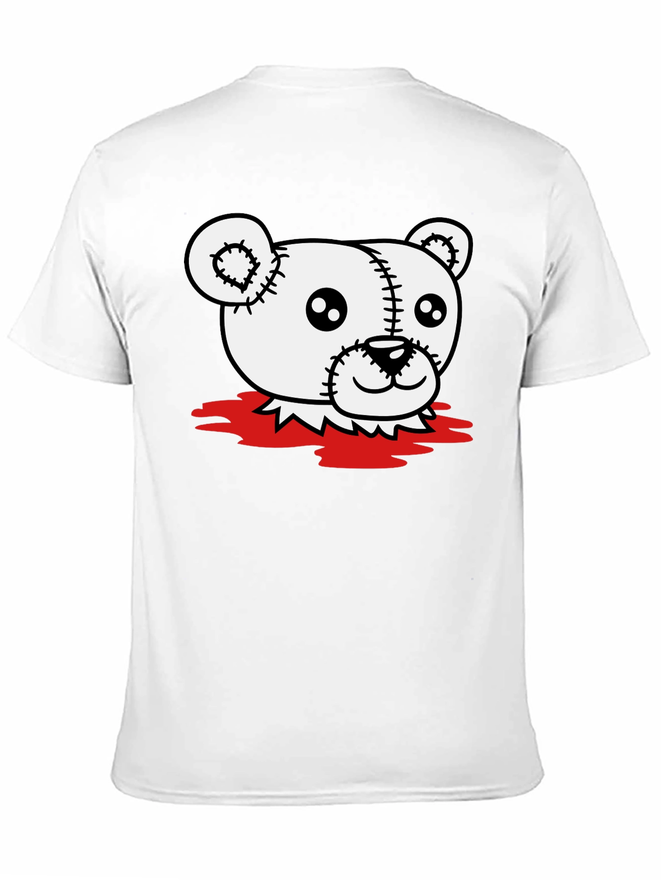 Creepy Teddy Bear Graphic T-Shirt - Black