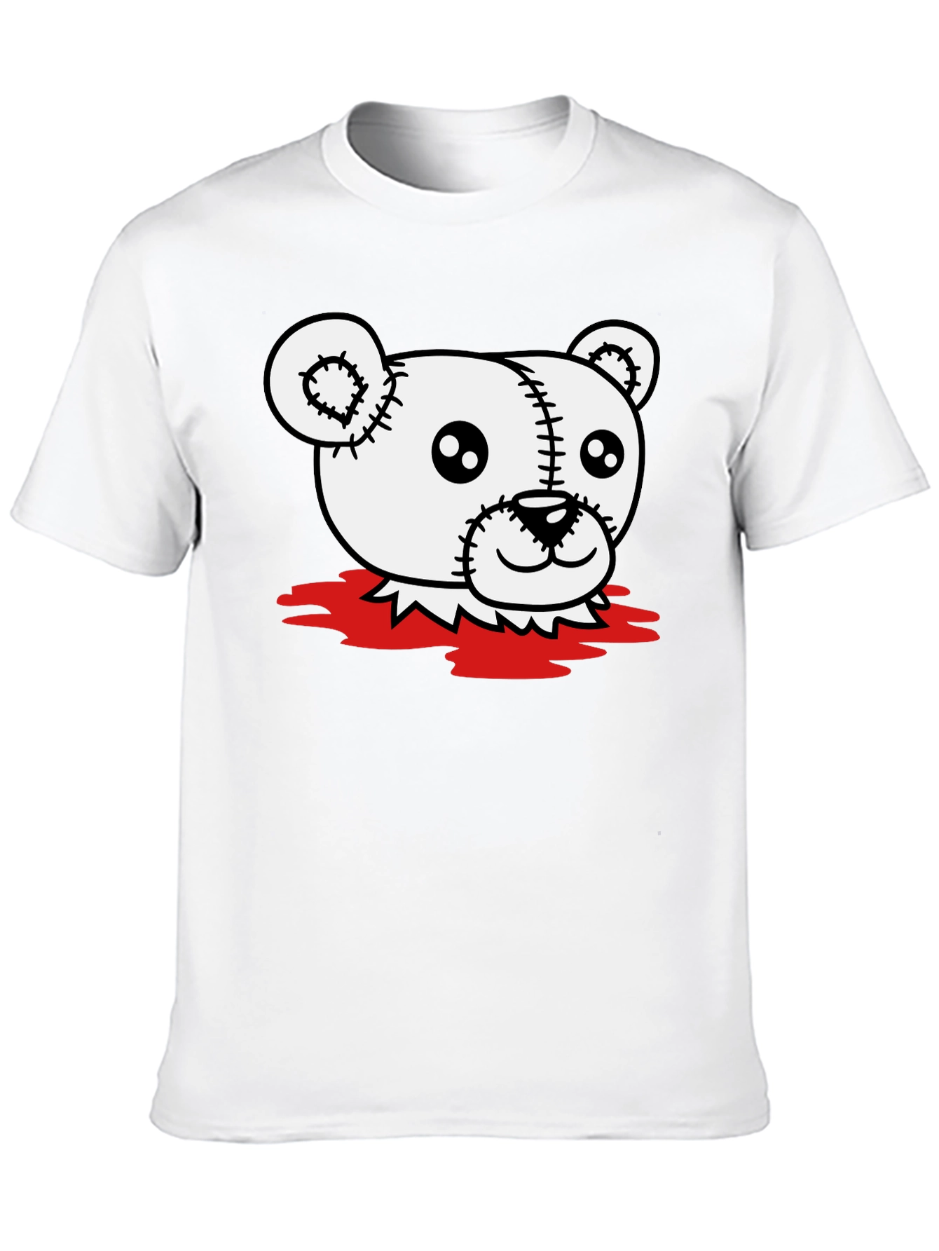 Creepy Teddy Bear Graphic T-Shirt - Black