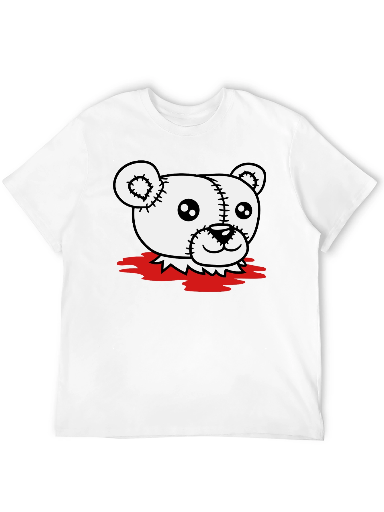 Creepy Teddy Bear Graphic T-Shirt - Black
