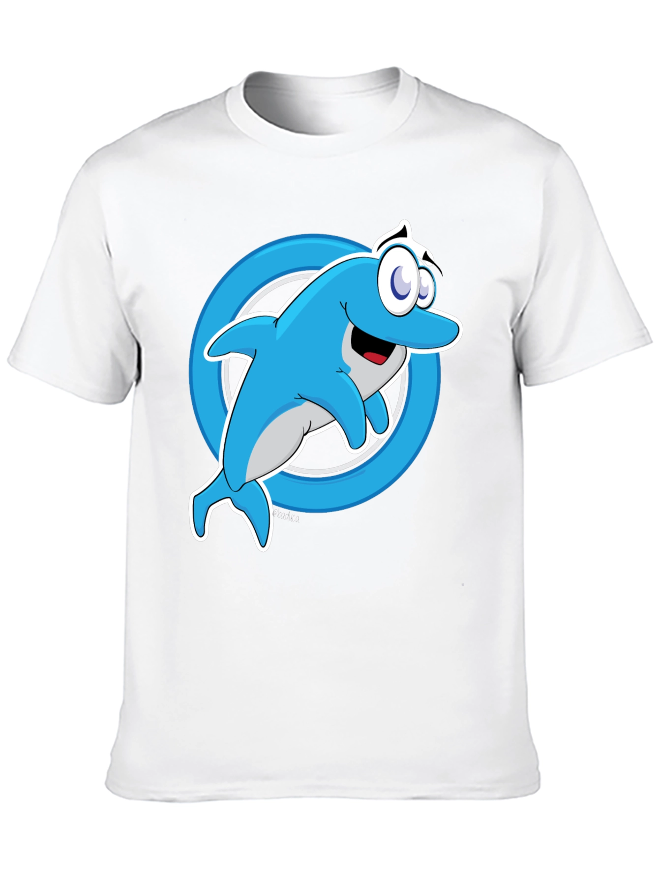 Cartoon Dolphin Graphic T-Shirt