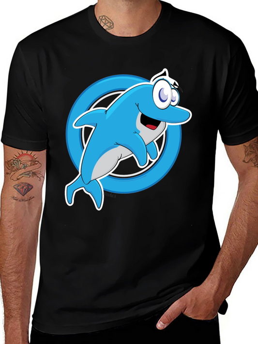 Cartoon Dolphin Graphic T-Shirt