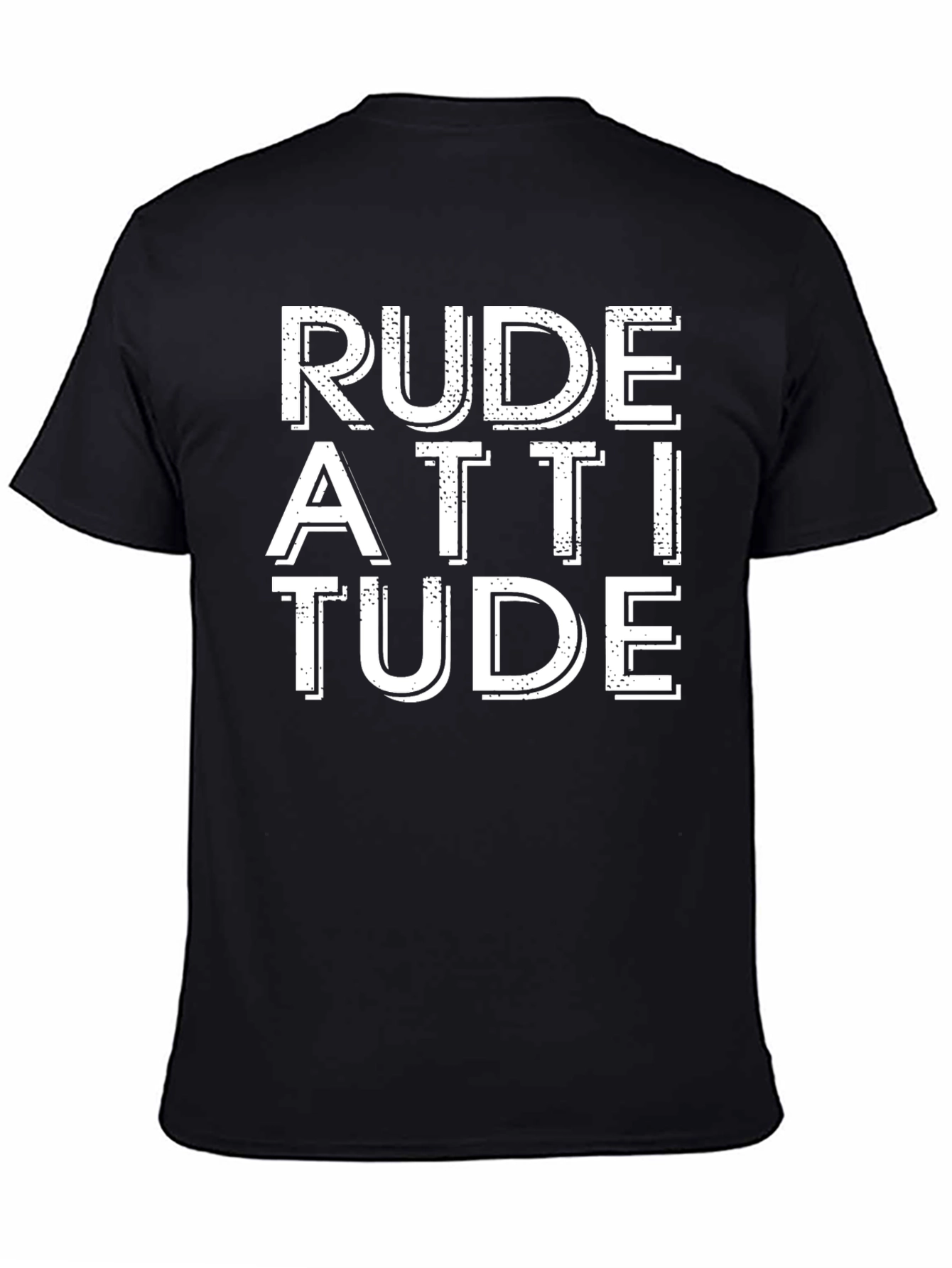 Rude Attitude Graphic Tee - Black Cotton T-Shirt