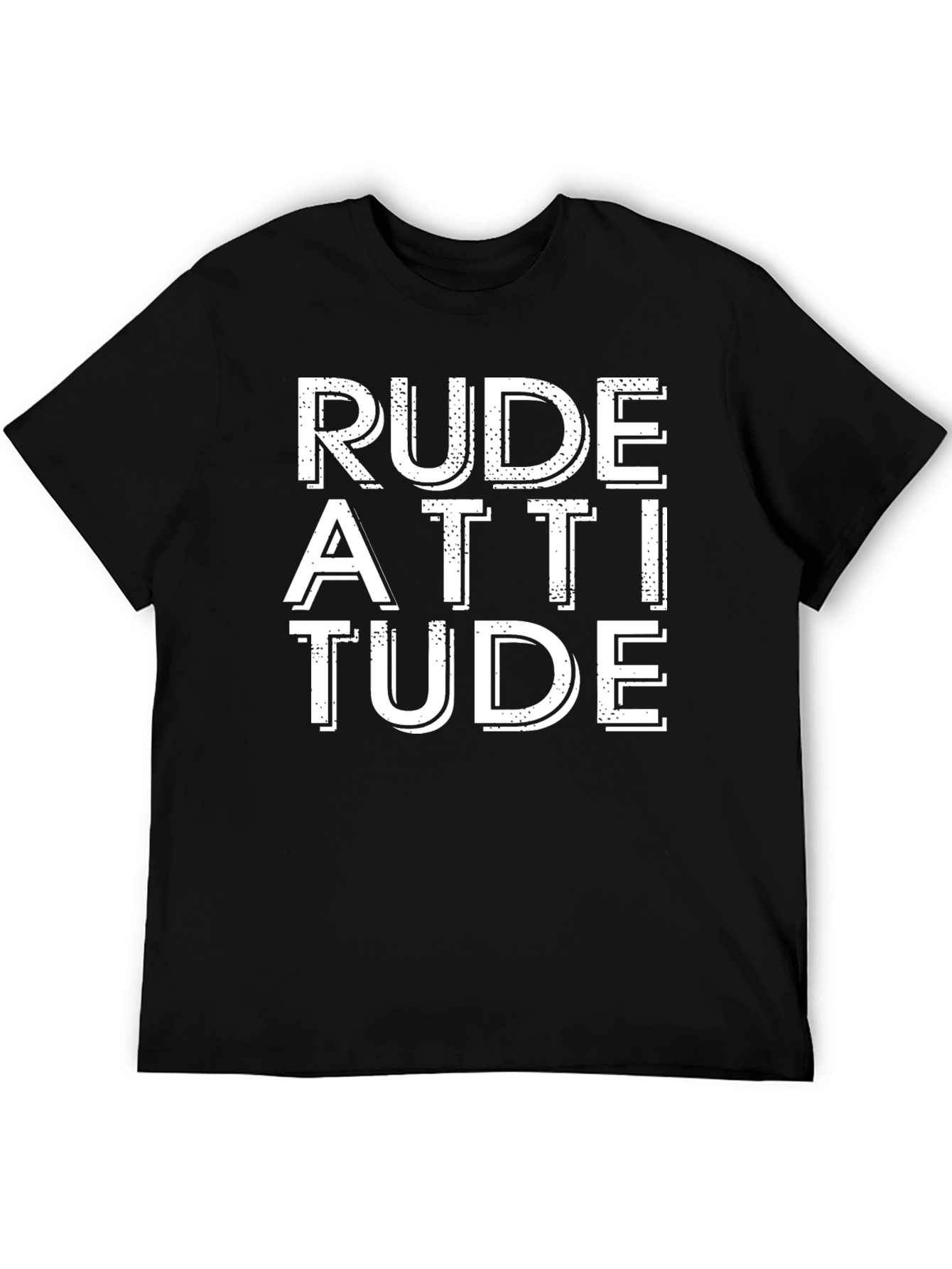 Rude Attitude Graphic Tee - Black Cotton T-Shirt