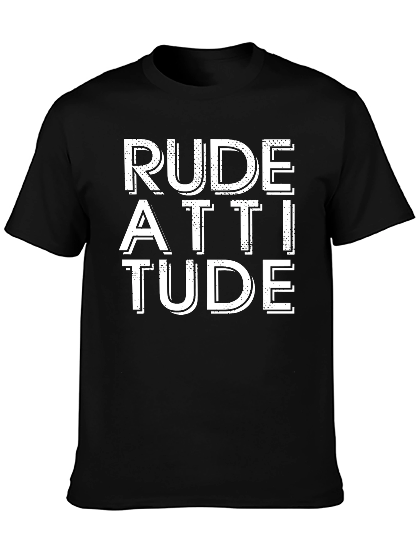 Rude Attitude Graphic Tee - Black Cotton T-Shirt