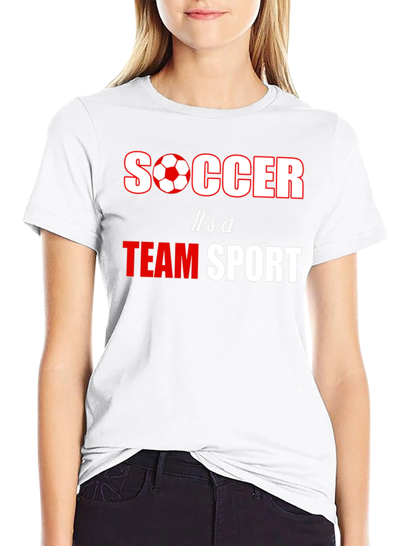 Soccer Team Sport T-Shirt - Black