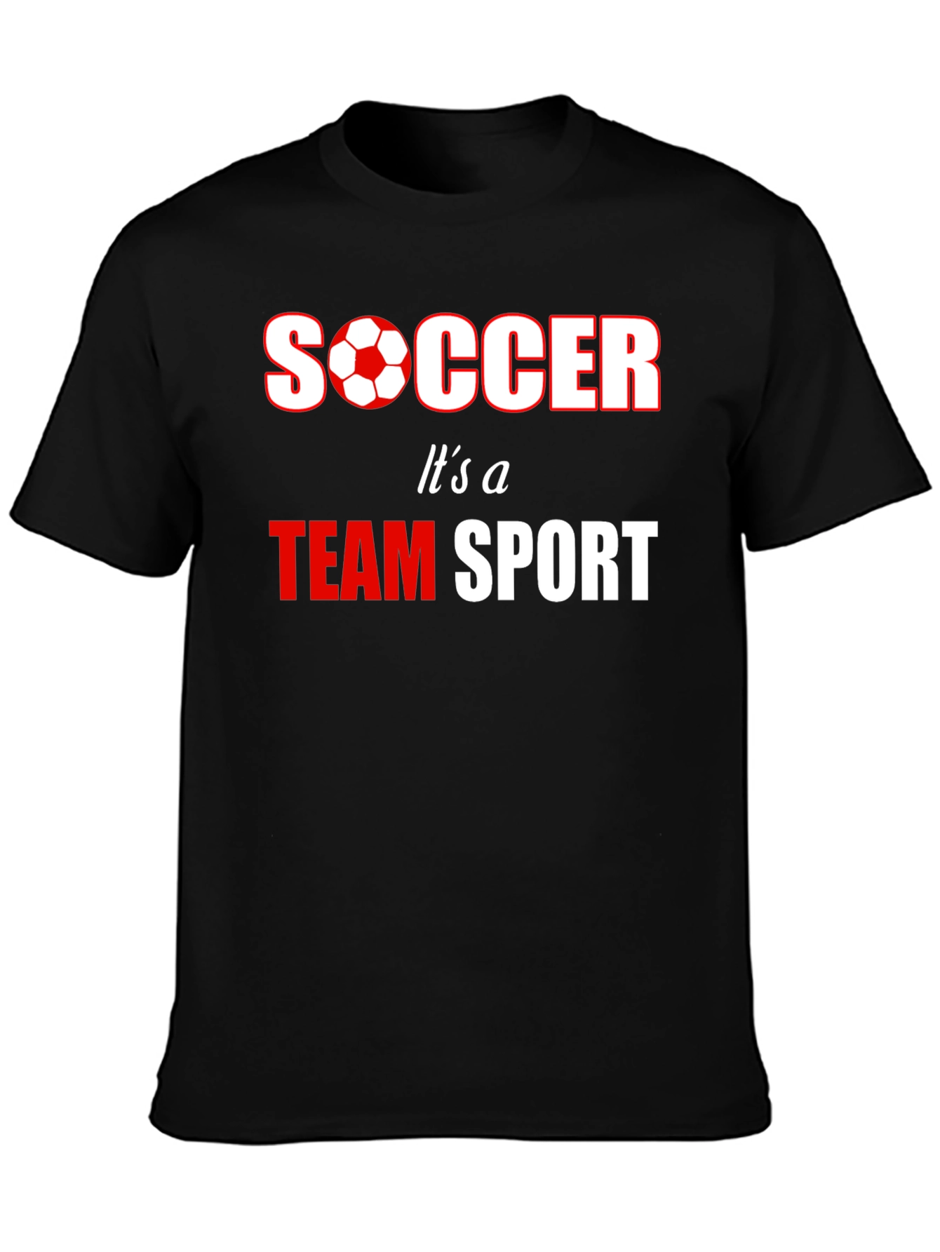Soccer Team Sport T-Shirt - Black