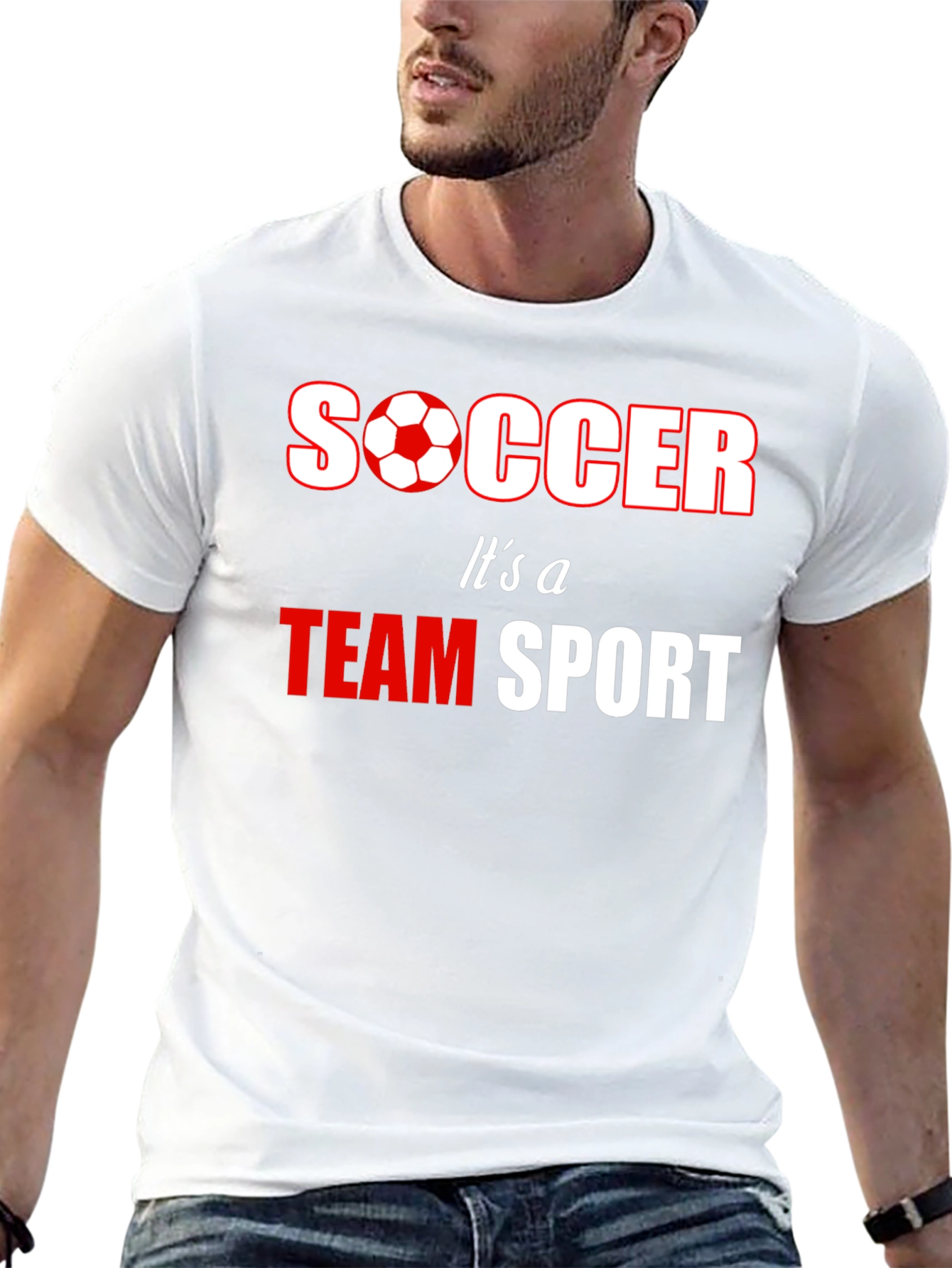 Soccer Team Sport T-Shirt - Black
