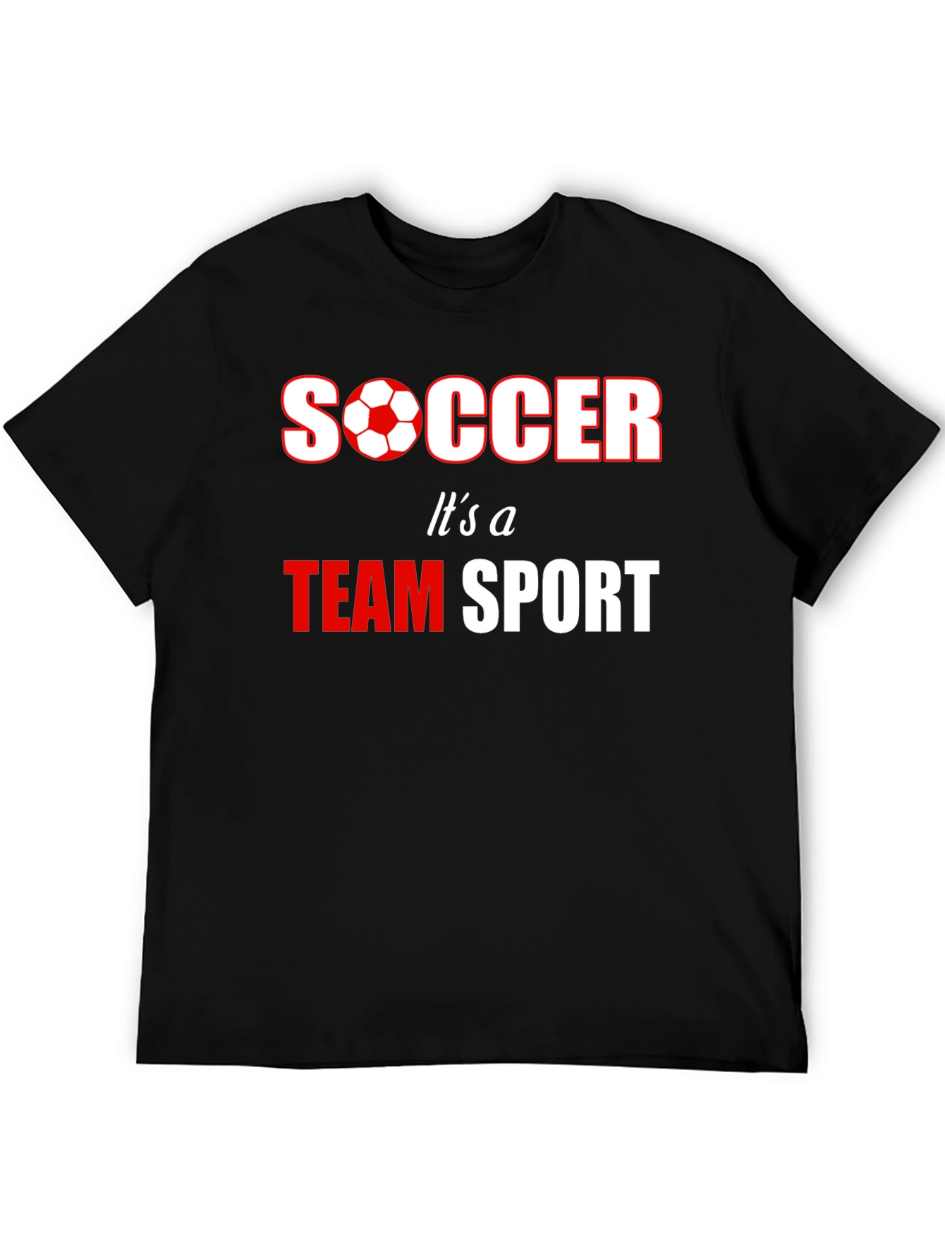 Soccer Team Sport T-Shirt - Black