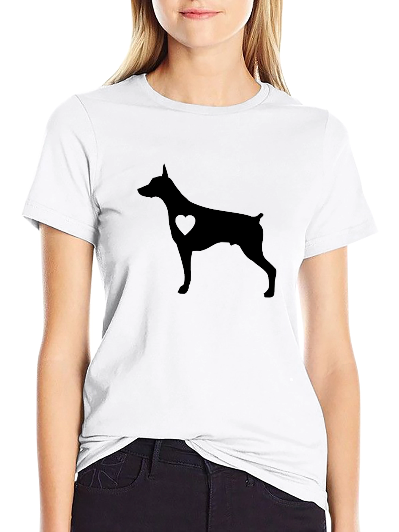 Doberman Heart Silhouette T-Shirt