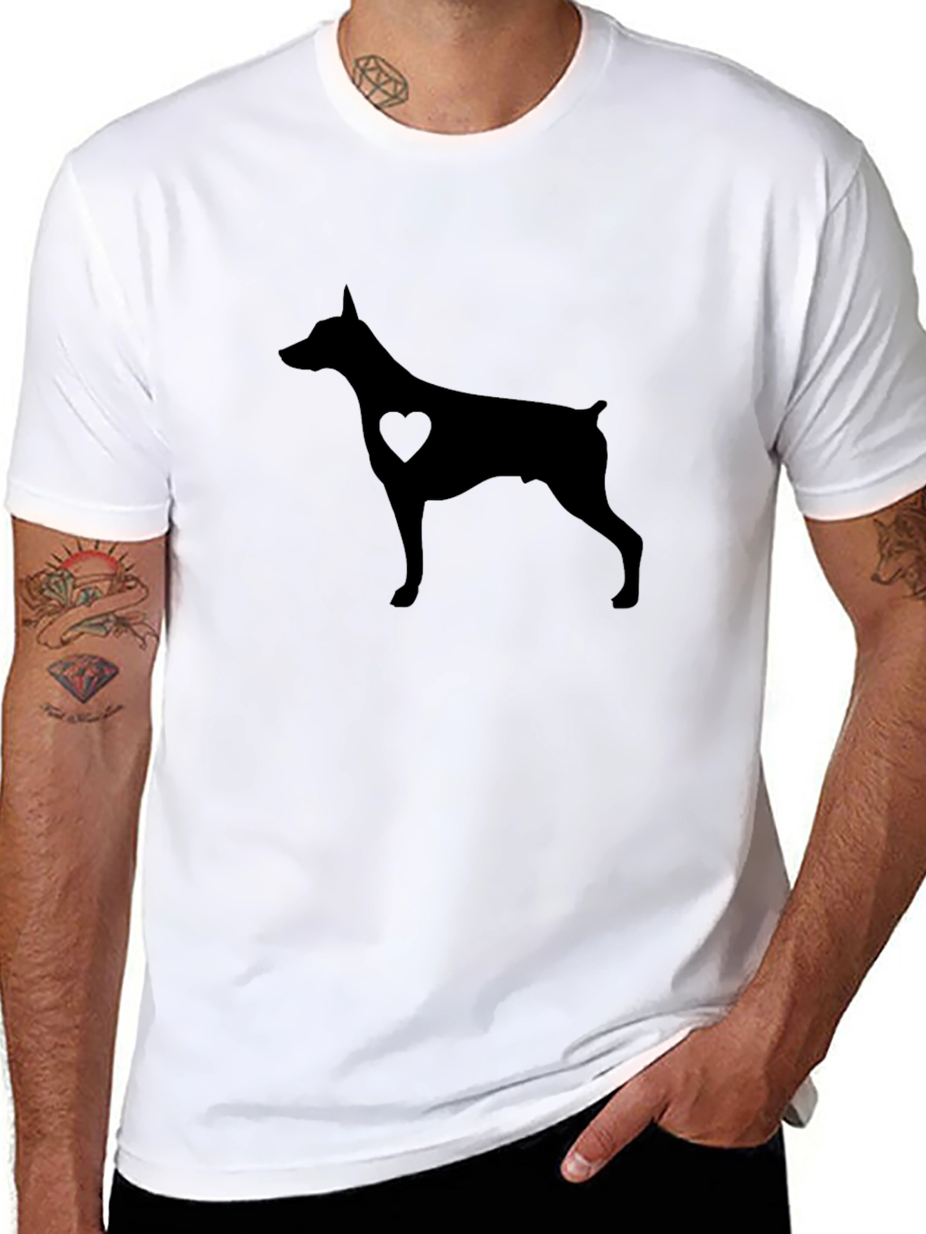 Doberman Heart Silhouette T-Shirt