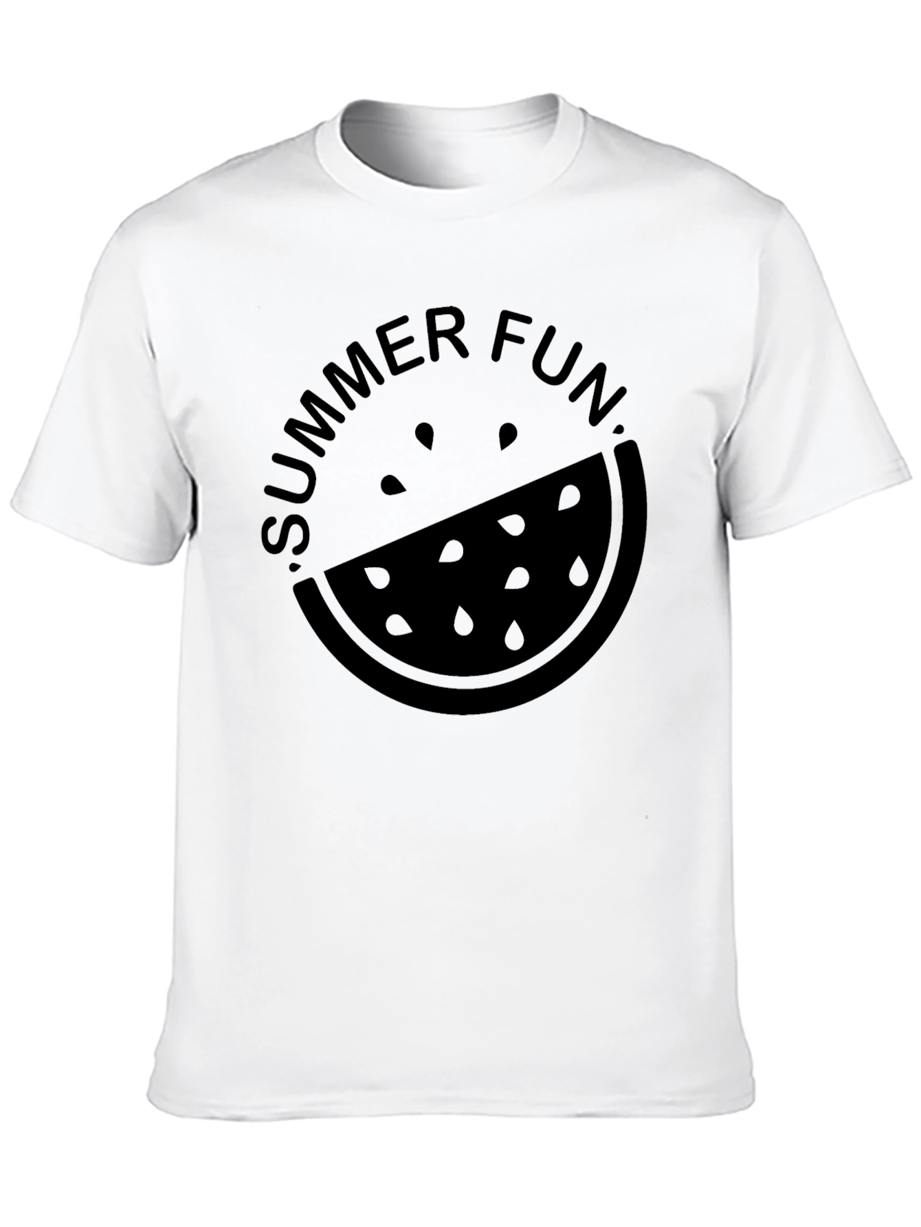 Summer Fun Watermelon Graphic Tee - Casual Black T-Shirt