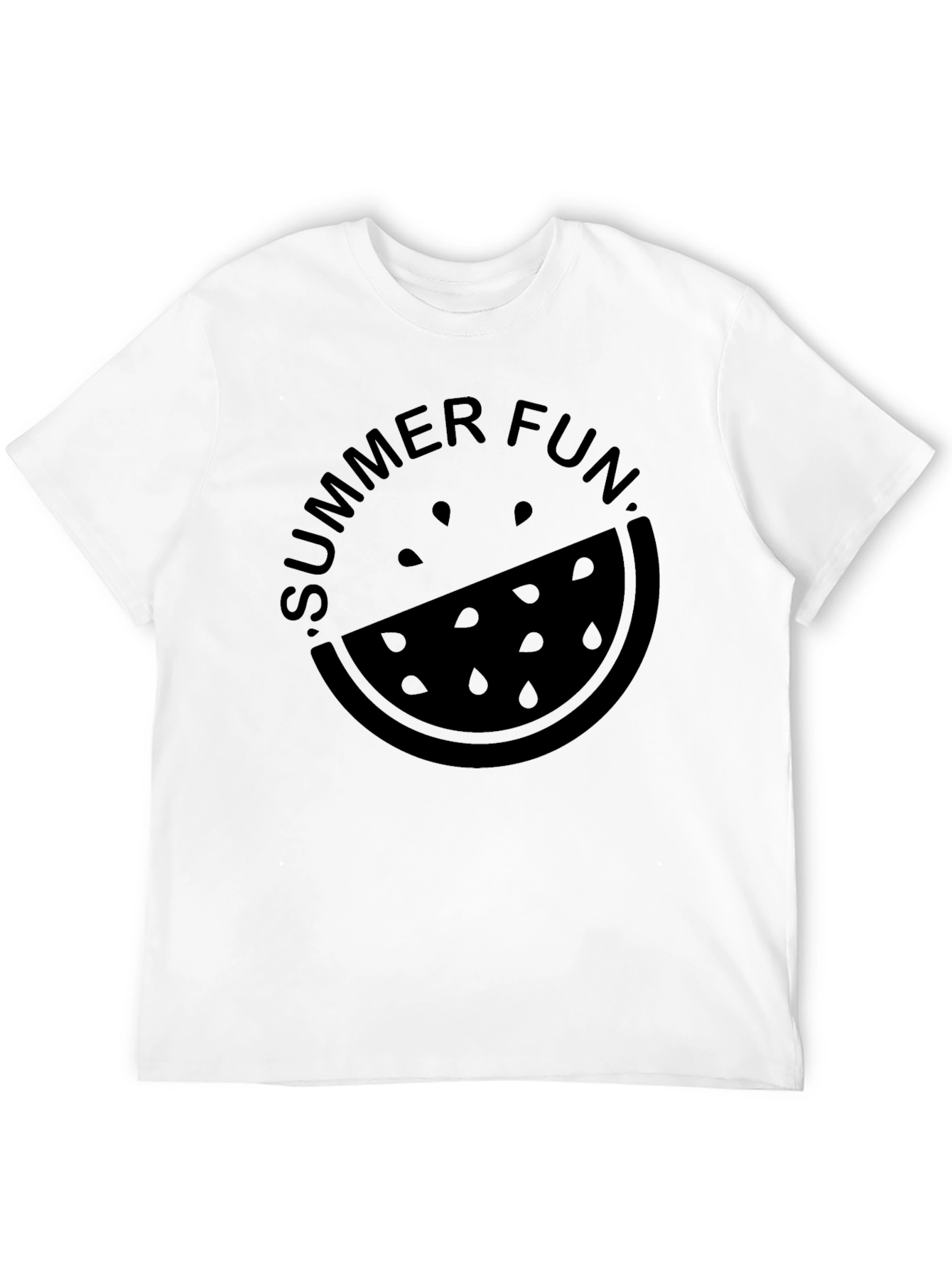Summer Fun Watermelon Graphic Tee - Casual Black T-Shirt