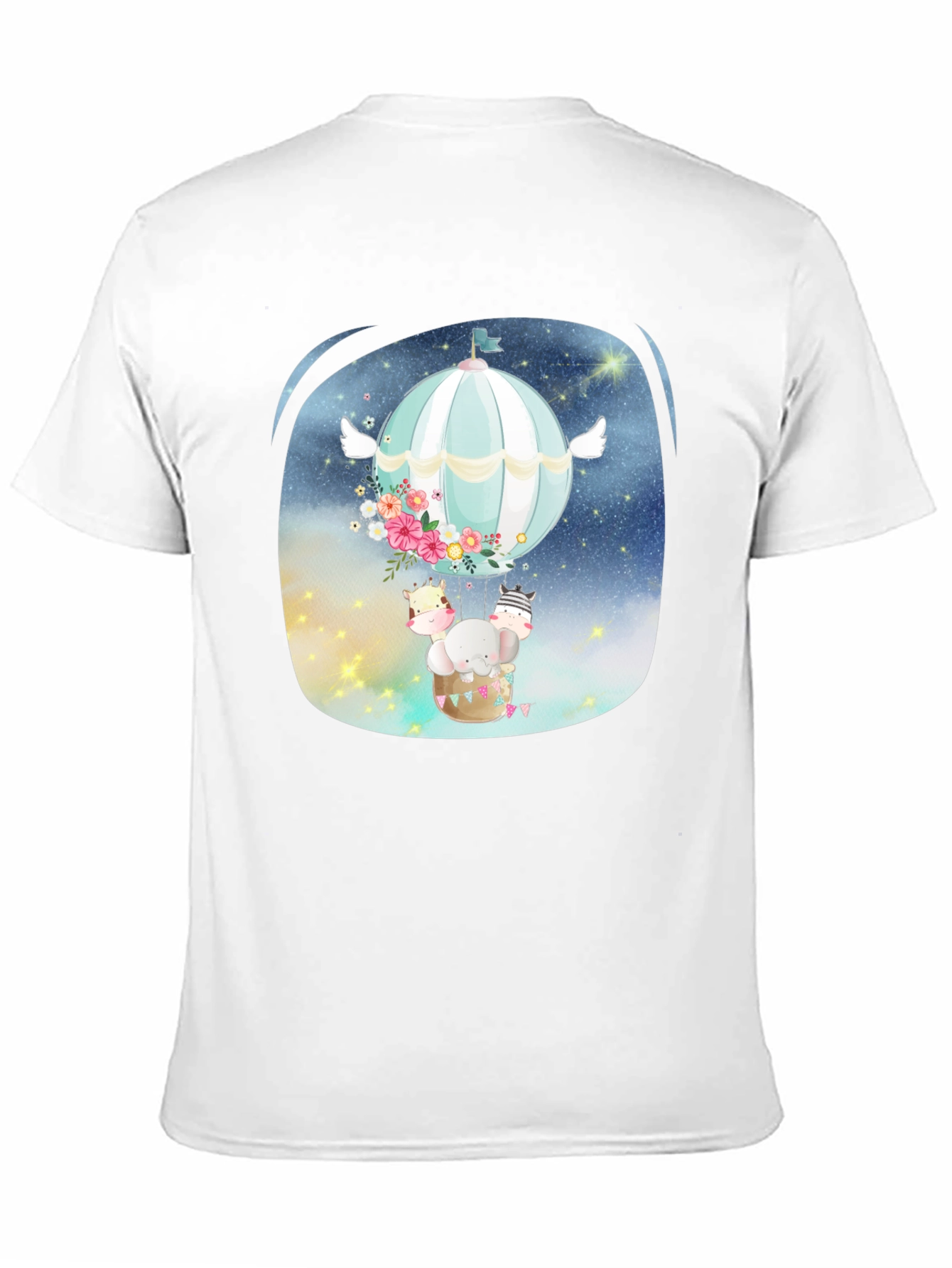 Cute Animal Hot Air Balloon Graphic Tee