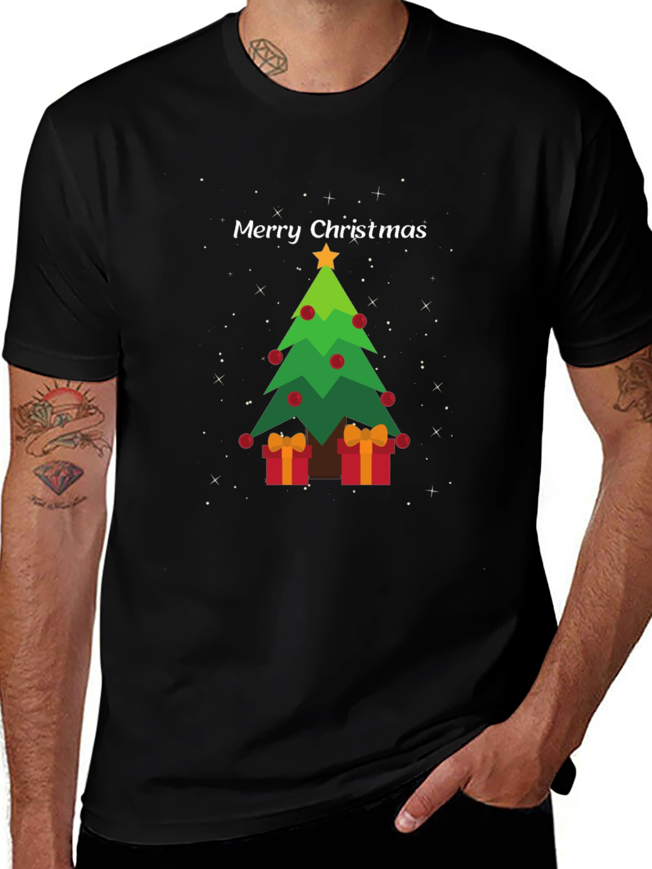 Festive Christmas Tree Graphic Tee - Holiday Apparel
