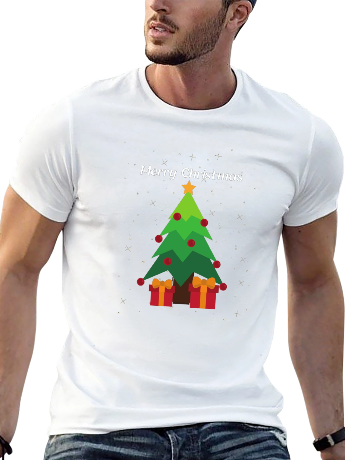 Festive Christmas Tree Graphic Tee - Holiday Apparel