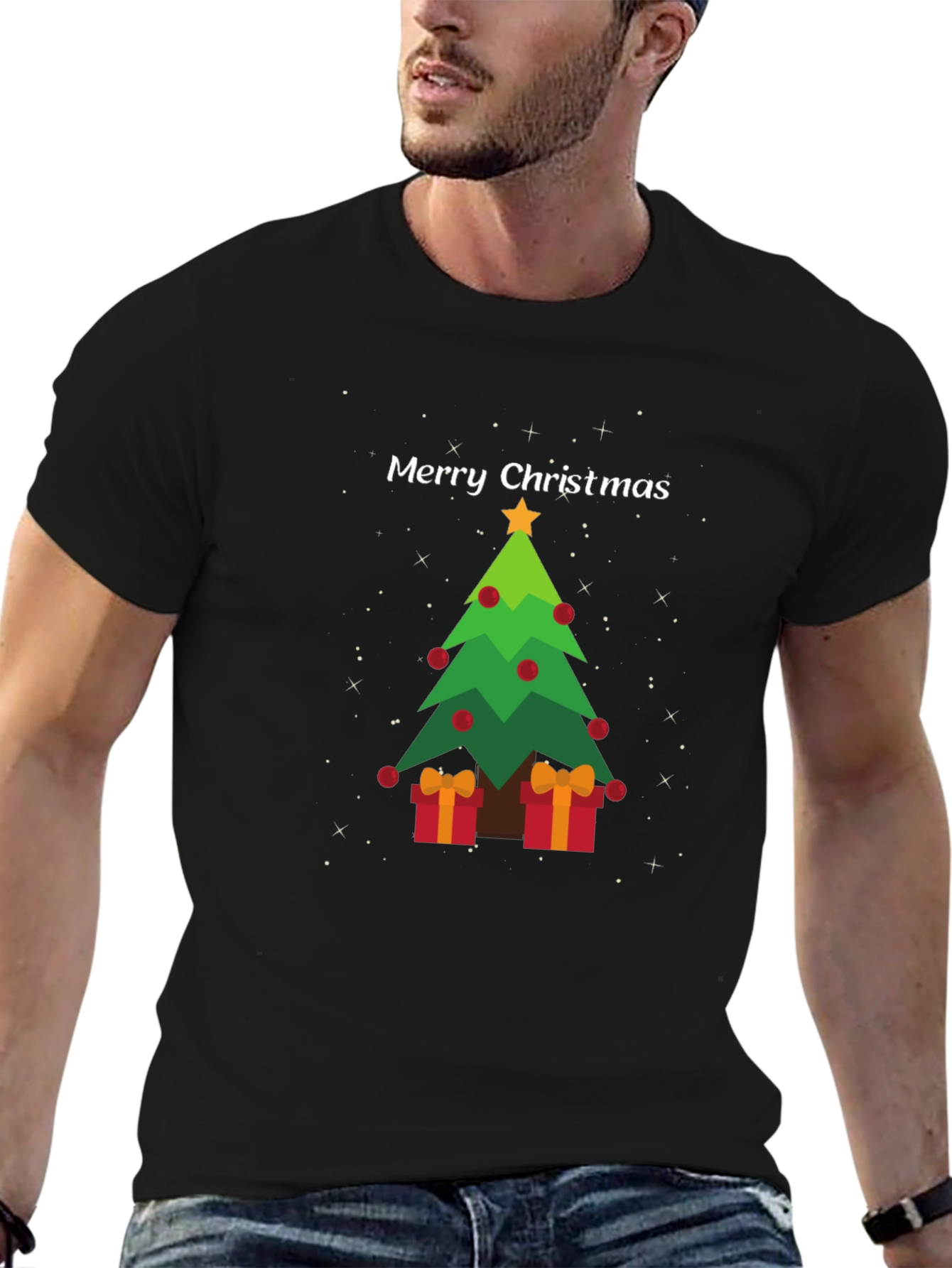 Festive Christmas Tree Graphic Tee - Holiday Apparel