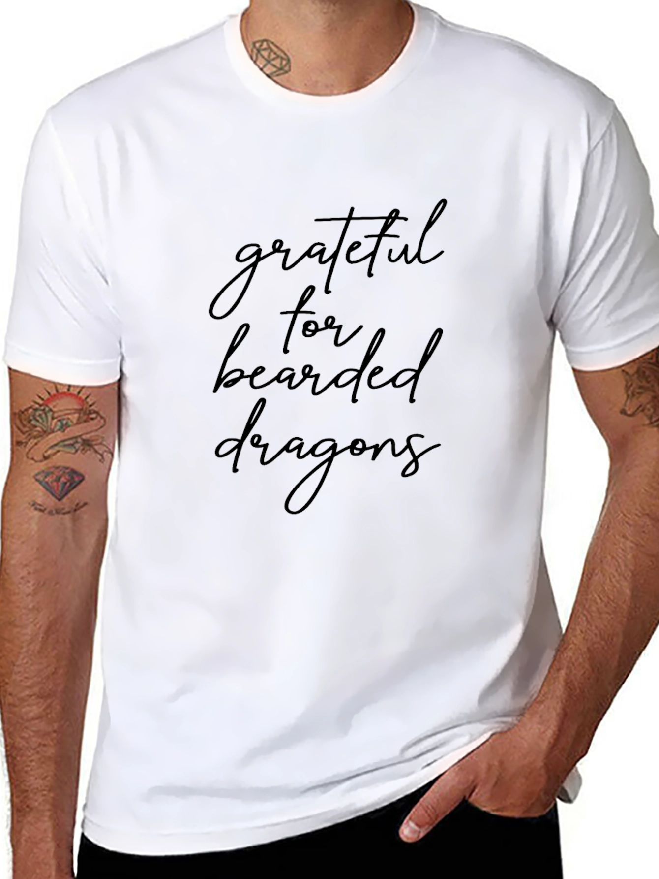 Grateful for Bearded Dragons Black T-Shirt