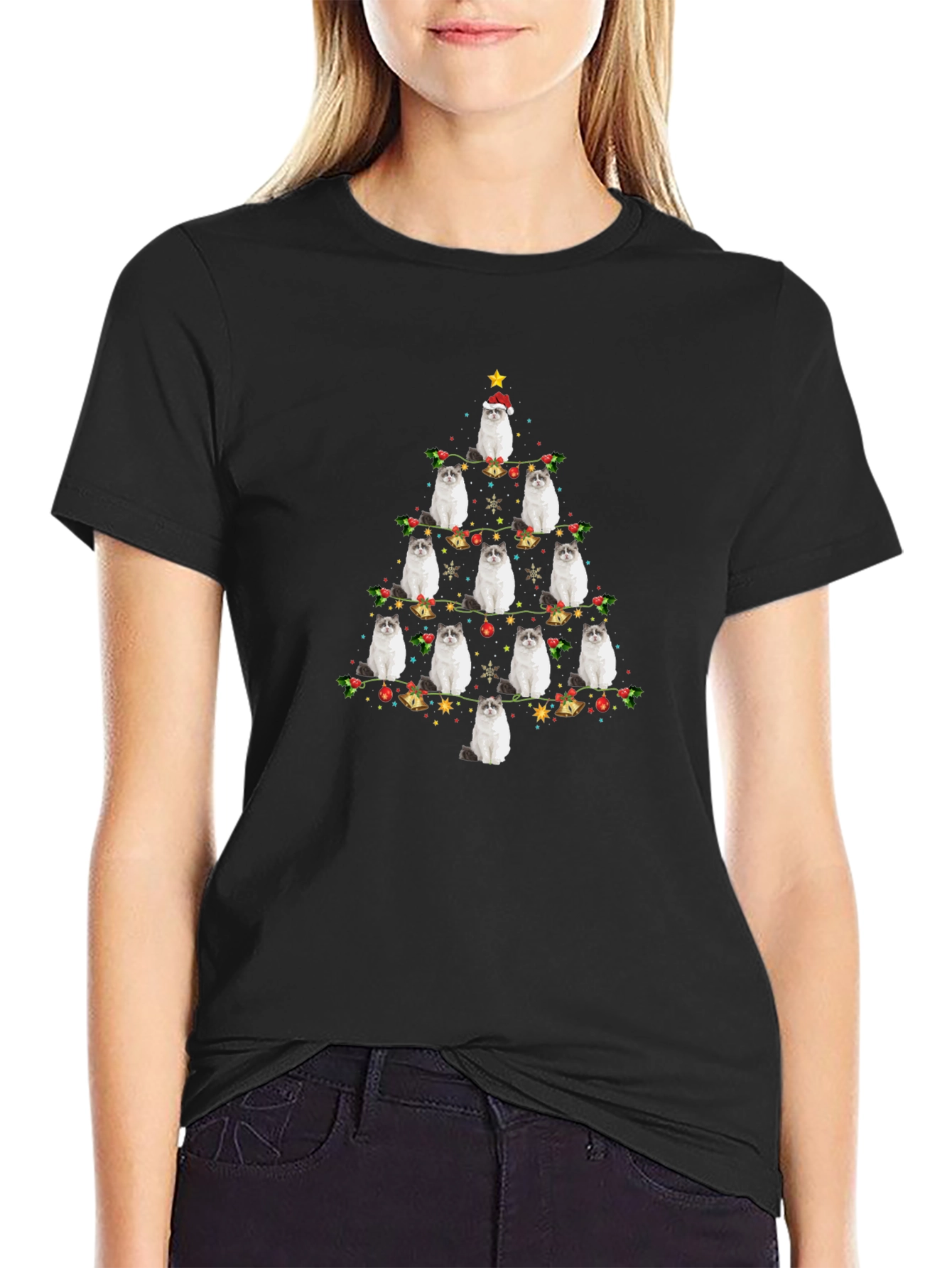 Cat Christmas Tree T-Shirt